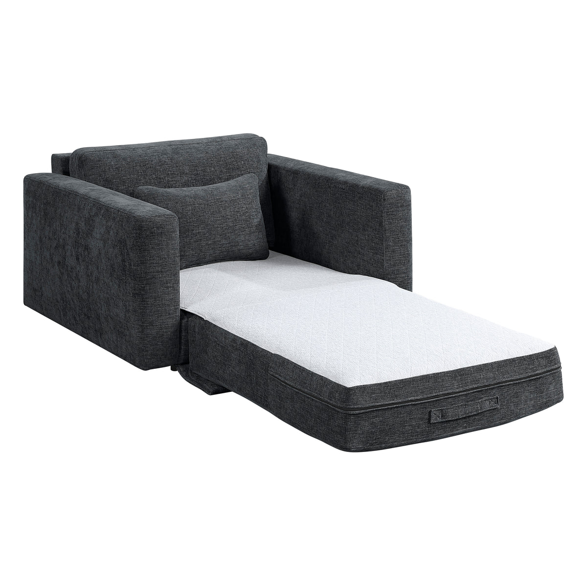 Cumulus Gray Convertible Sleeper Chair With Charging Ports - Ornate Home