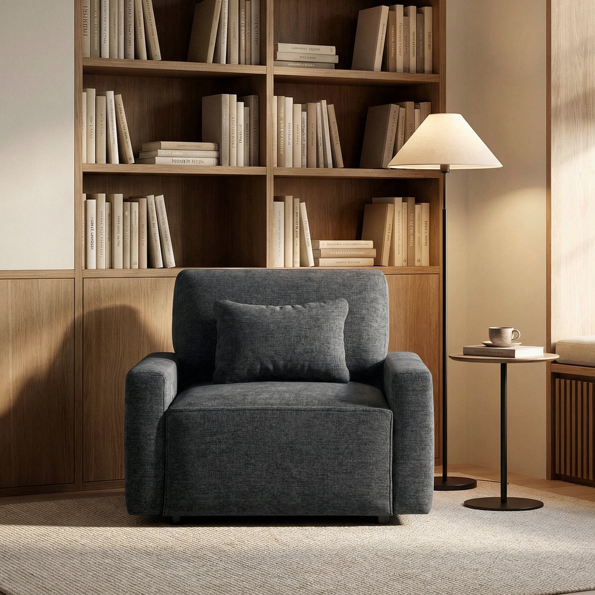 Cumulus Gray Convertible Sleeper Chair With Charging Ports - Ornate Home