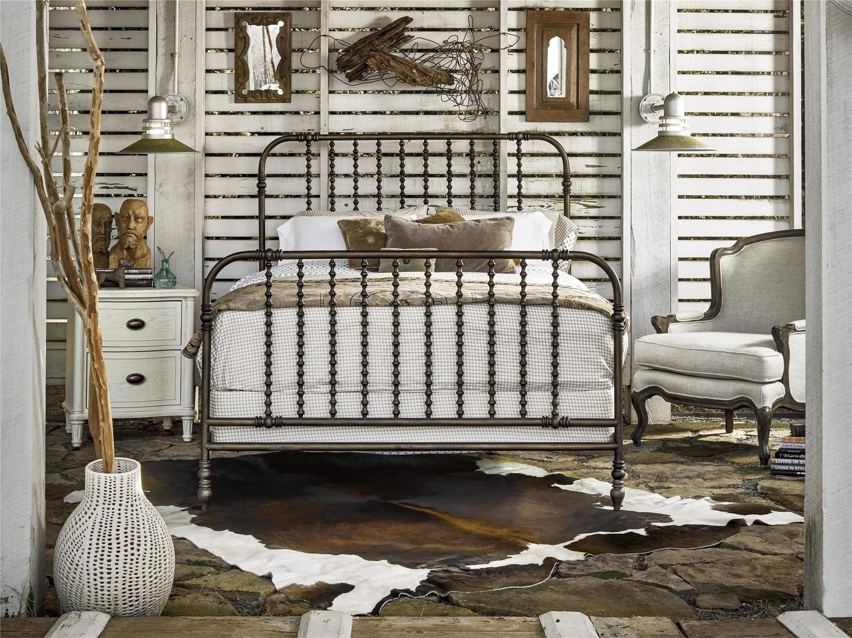 Curated Oiled Bronze Guest Room King Bed - Ornate Home