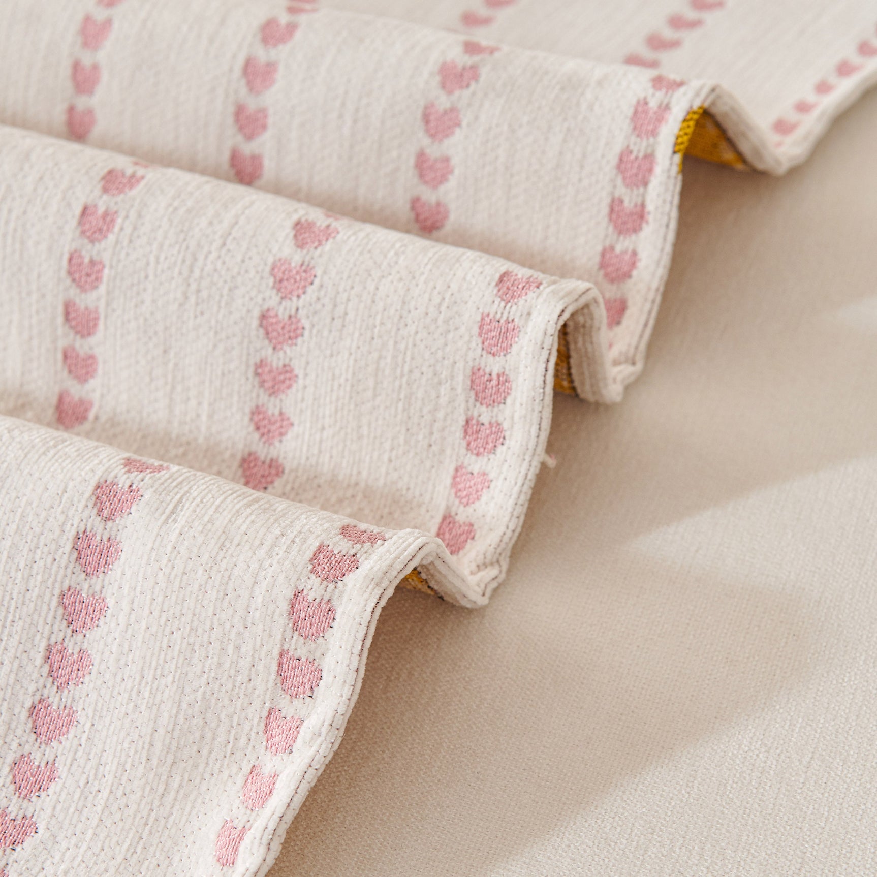 Cute Dotted Stripe Couch Protector, Non-Slip Washable Sofa Cover with Ruffled Skirt - Ornate Home