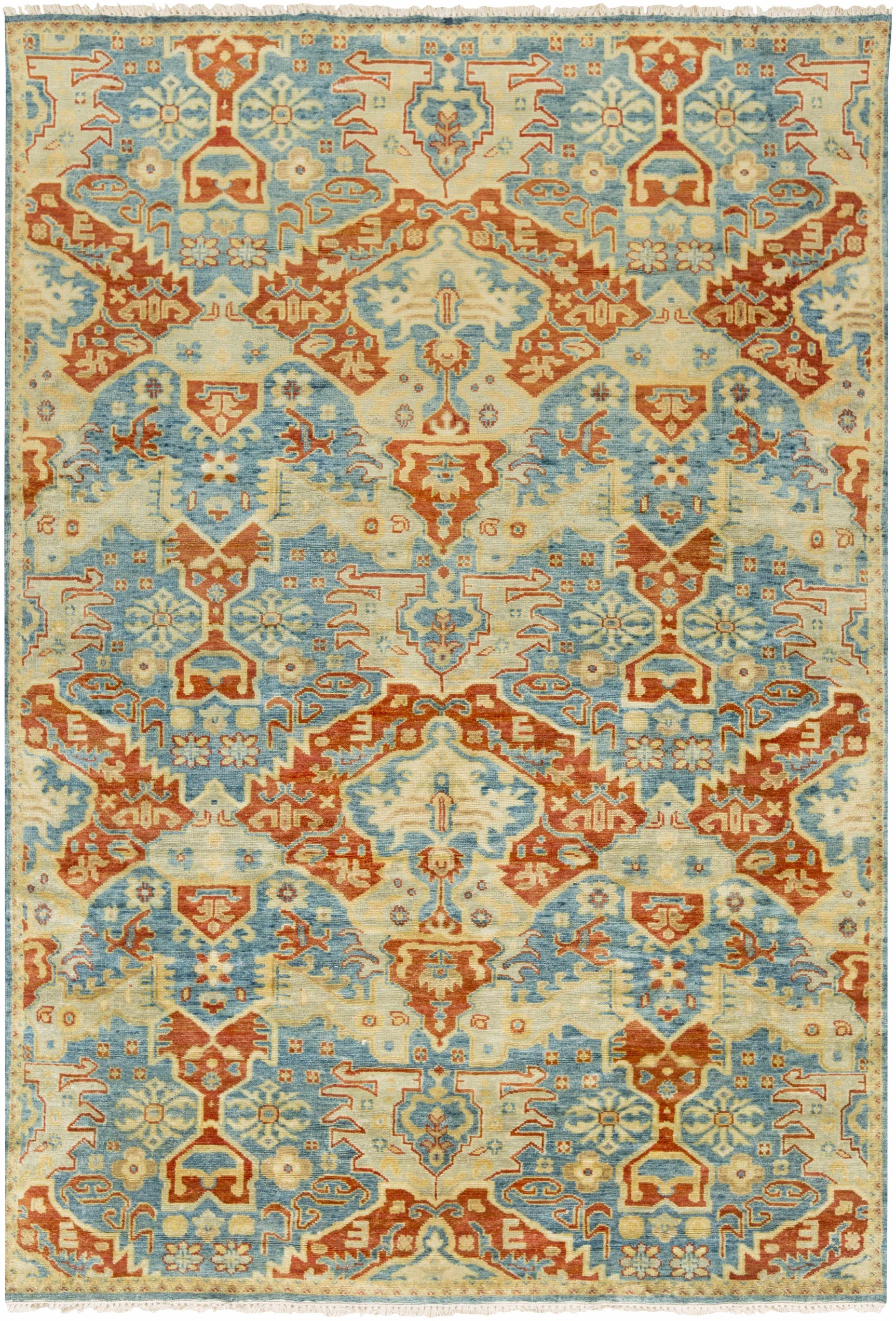 Cutler Cream/Orange Wool Runner Rug - Clearance - Ornate Home