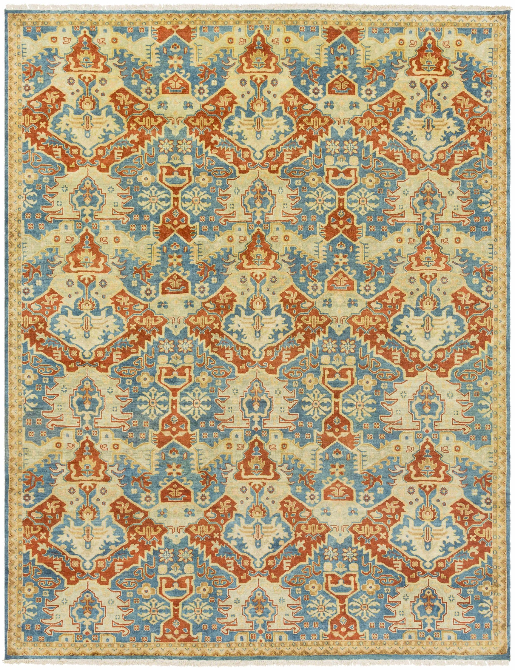 Cutler Cream/Orange Wool Runner Rug - Clearance - Ornate Home