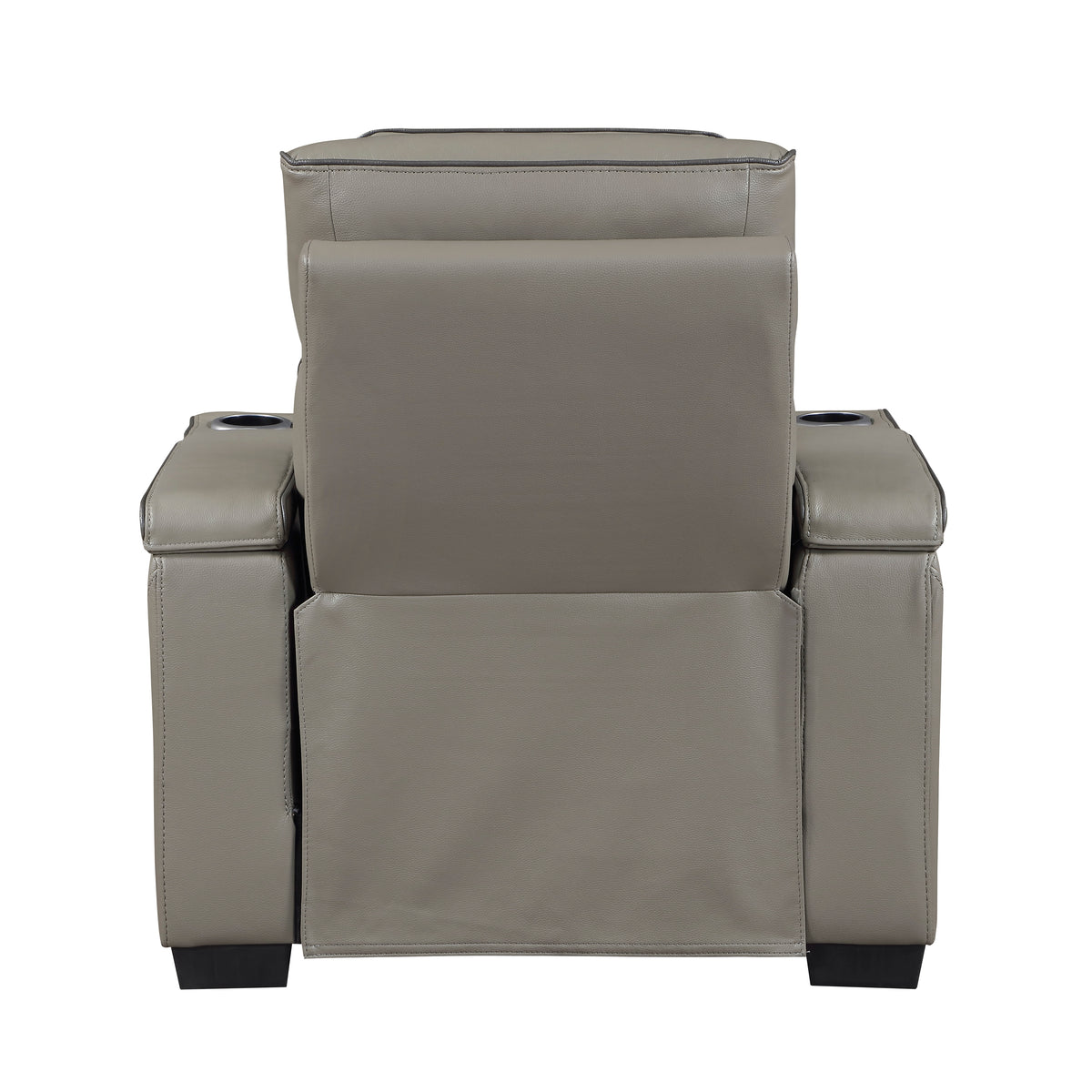 Cyber Gray Power Reclining Chair With Power Headrest Cup Holder Storage Arms Air Massage Heat Led Lighting And Charging Ports - Ornate Home