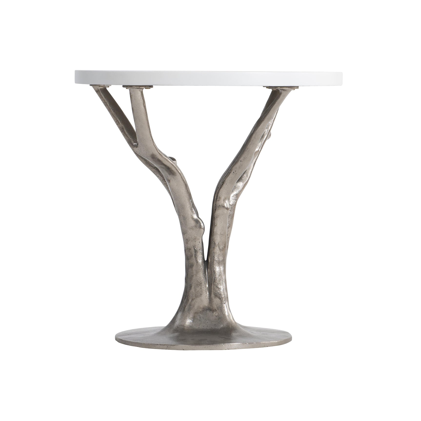 Cyprus Bone/Shiny Nickel Outdoor Side Table - Ornate Home