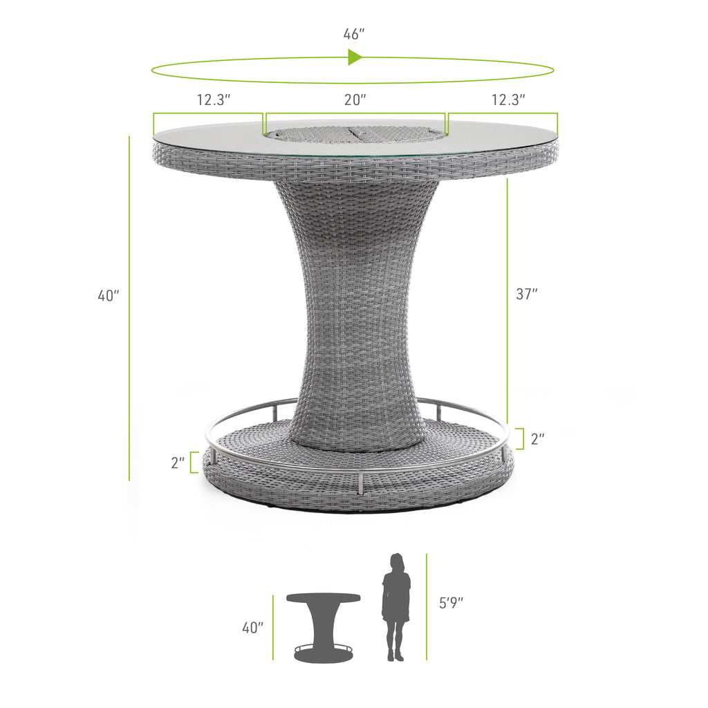 Cyprus Gray Outdoor Bar Table - Ornate Home