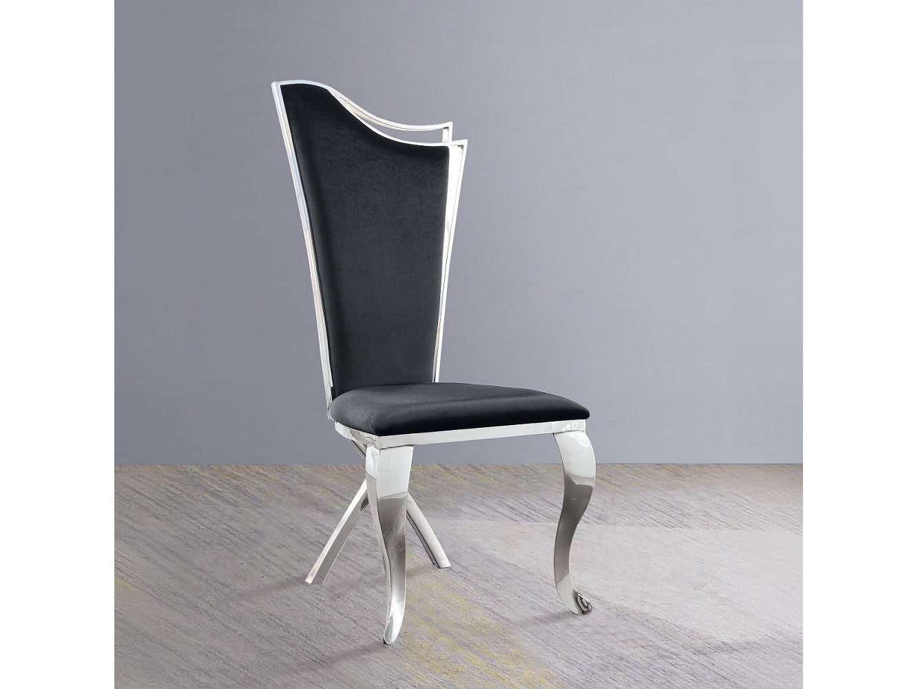 Cyrene Black Fabric Side Chair (Set of 2) - Ornate Home