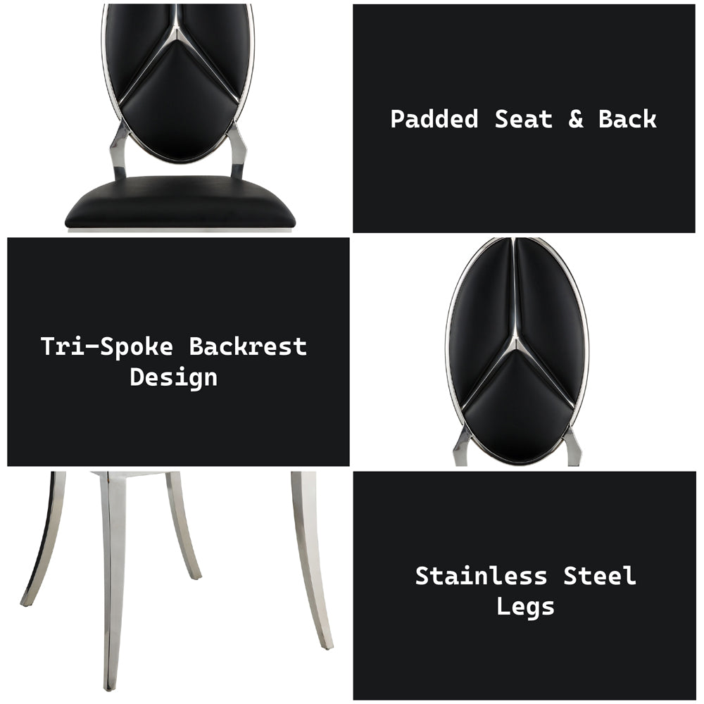 Cyrene Black Side Chair (Set of 2) - Ornate Home