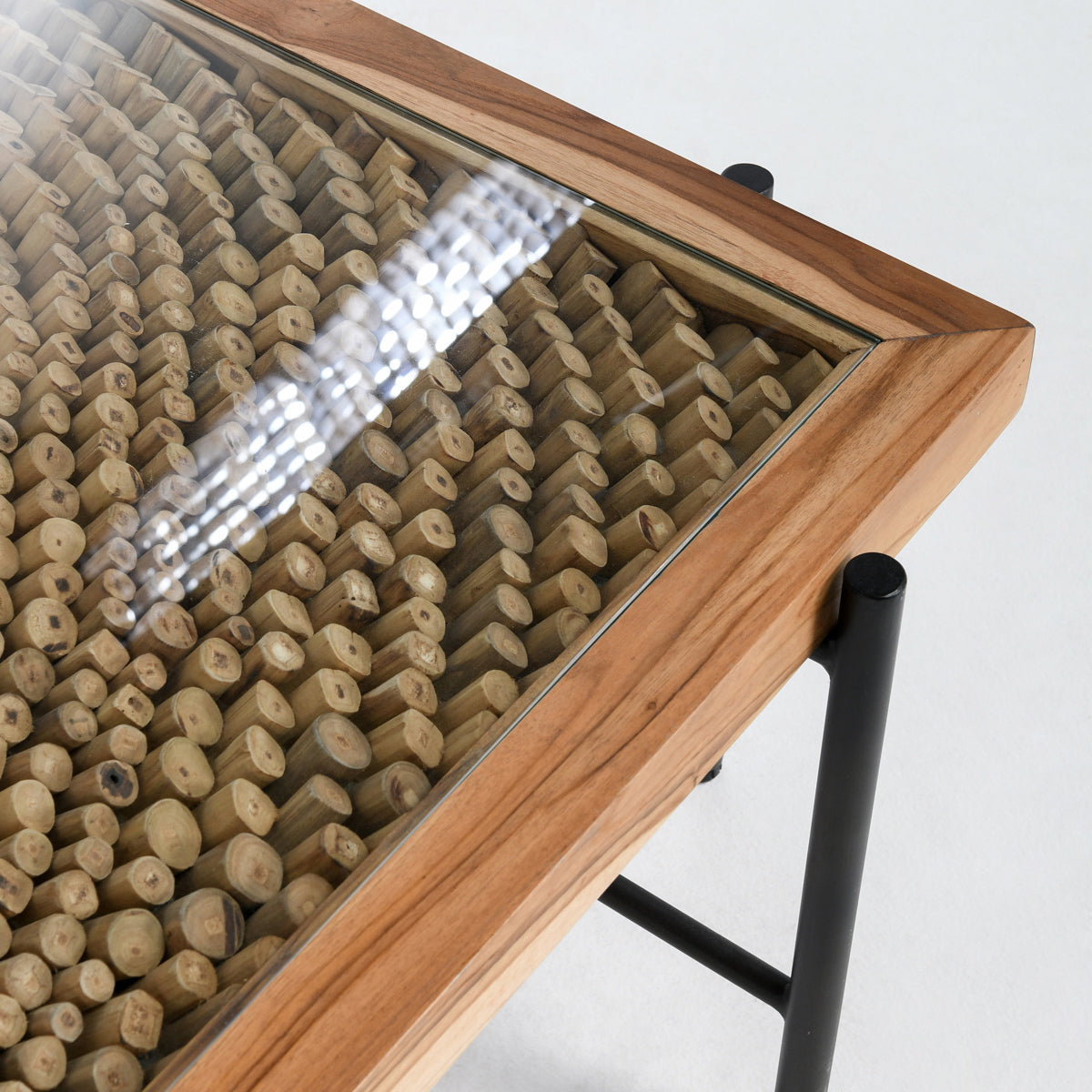 Cyrus Natural/Black Coffee Table - Ornate Home