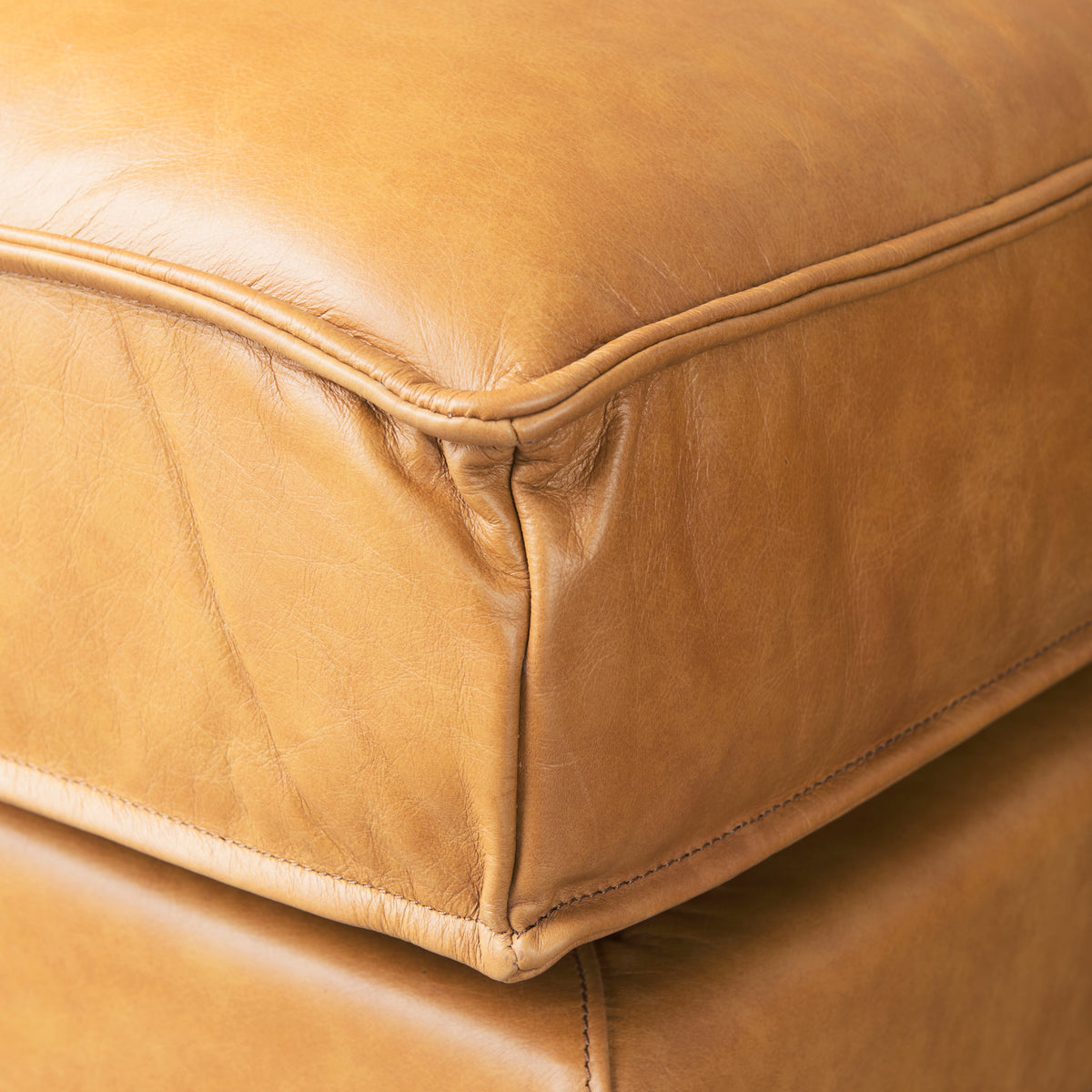 D'Arcy Tan Leather Left Chaise Sectional - Ornate Home