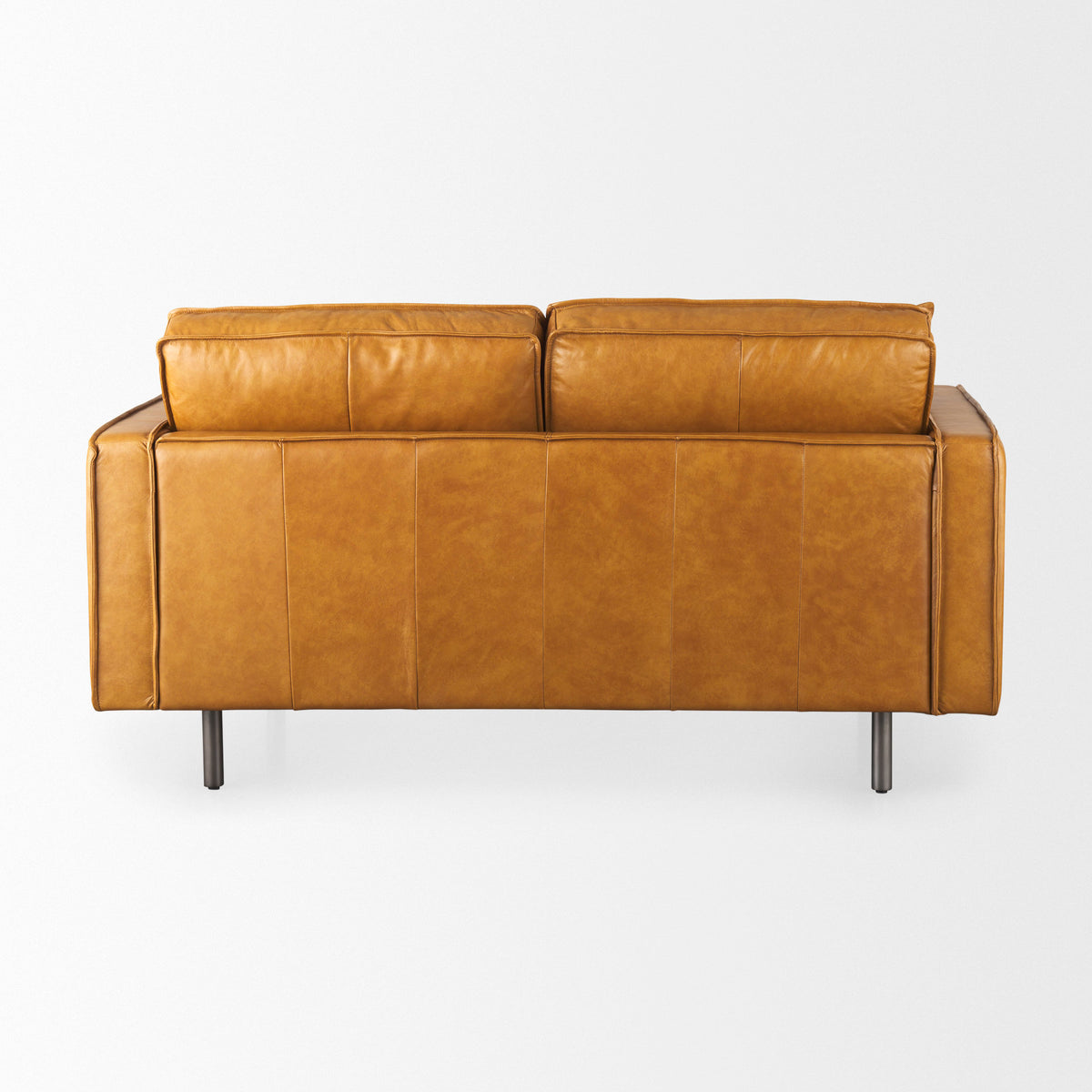 D'Arcy Tan Leather Loveseat - Ornate Home