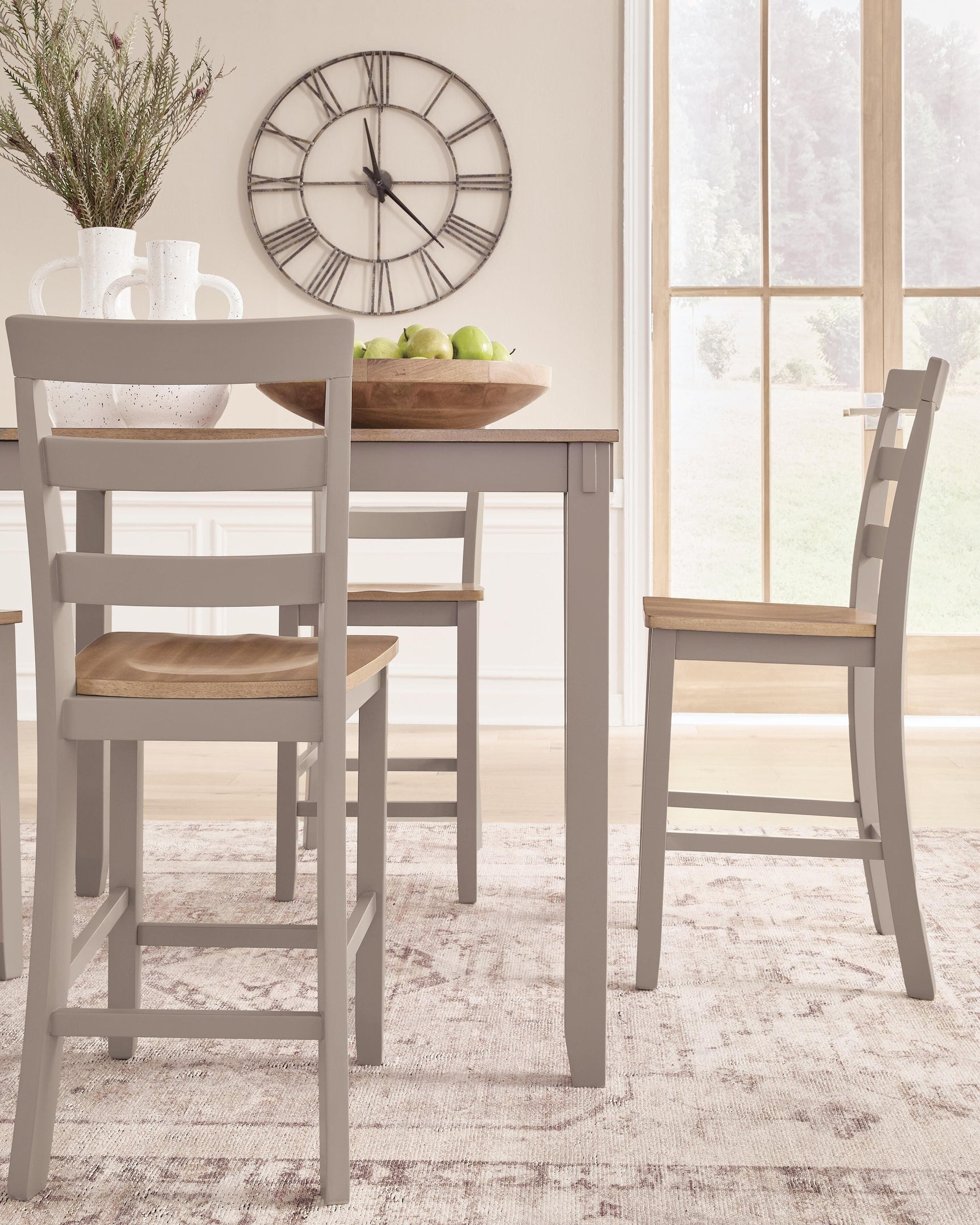 Harperfeld Natural/Gray Counter Height Dining Table and 4 Counter Stools (Online Special Price)
