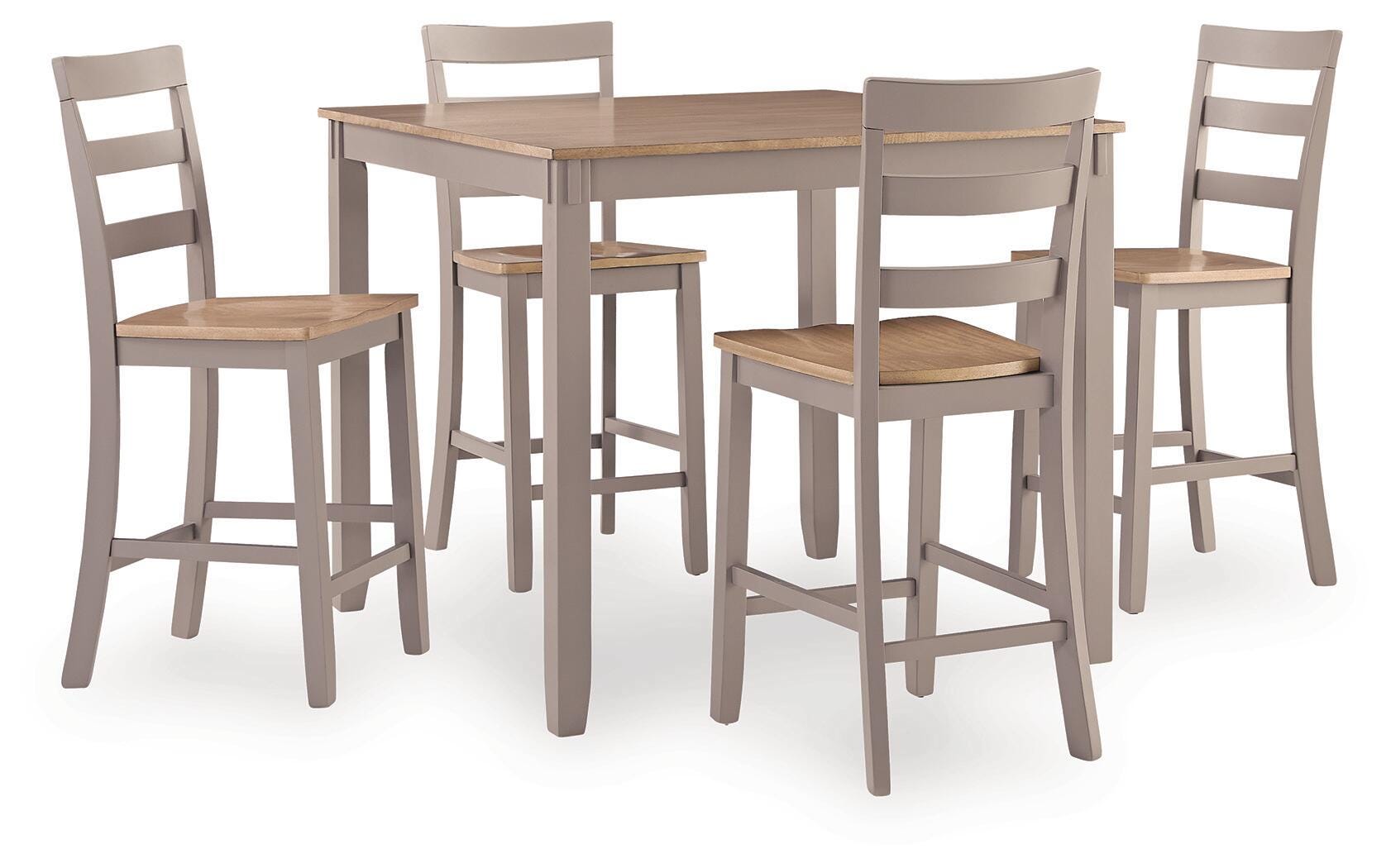Harperfeld Natural/Gray Counter Height Dining Table and 4 Counter Stools (Online Special Price)
