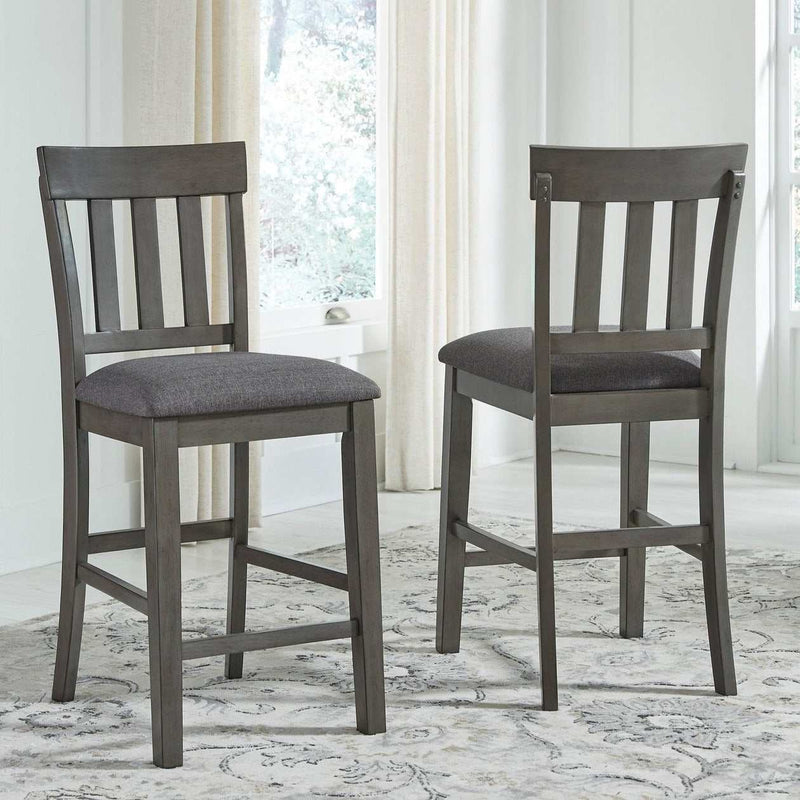 Hallanden Two-tone Gray Counter Height Bar Chair (Set of 2) - Ornate Home