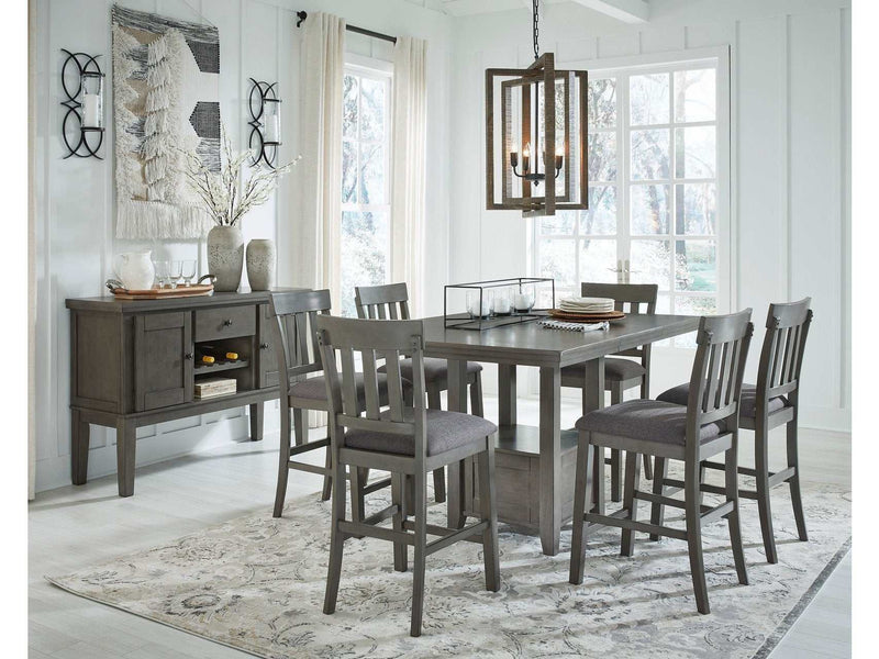 Hallanden Gray Counter Height Dining Room Set / 7pc - Ornate Home
