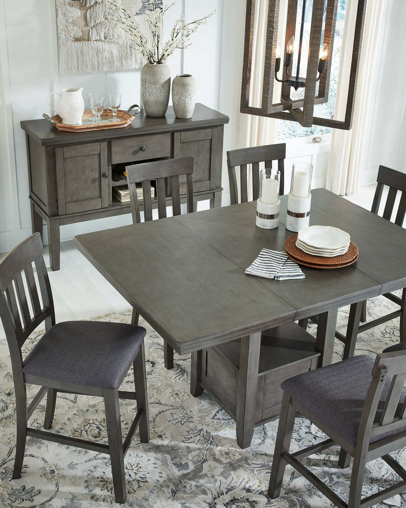 (Online Special Price) Hallanden Gray Counter Height Dining Room Set / 7pc - Ornate Home