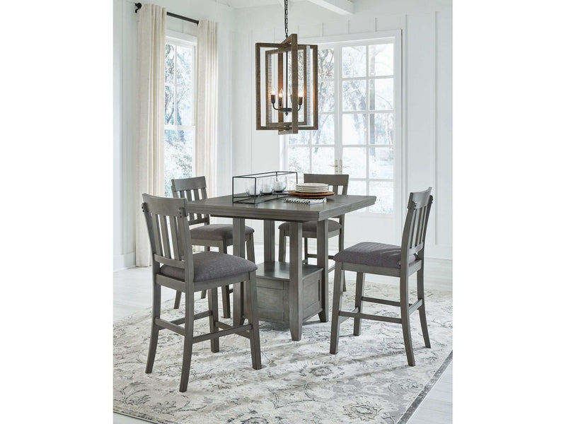 Hallanden Gray Counter Height Dining Room Set / 5pc - Ornate Home