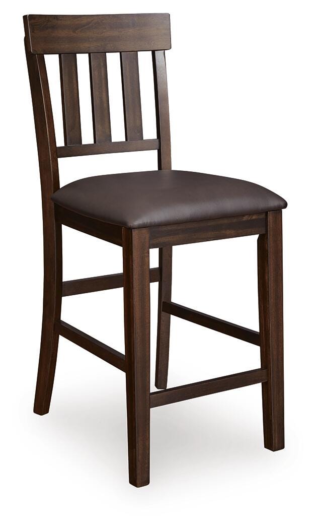 Haddigan Dark Brown Counter Height Extension Table and 8 Barstools