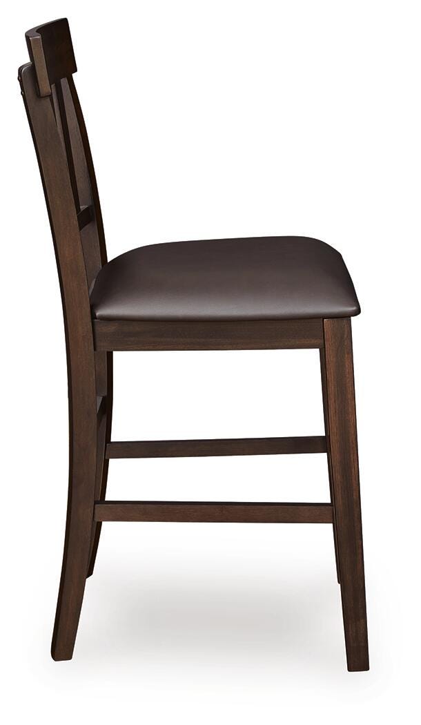 Haddigan Dark Brown Counter Height Extension Table and 8 Barstools