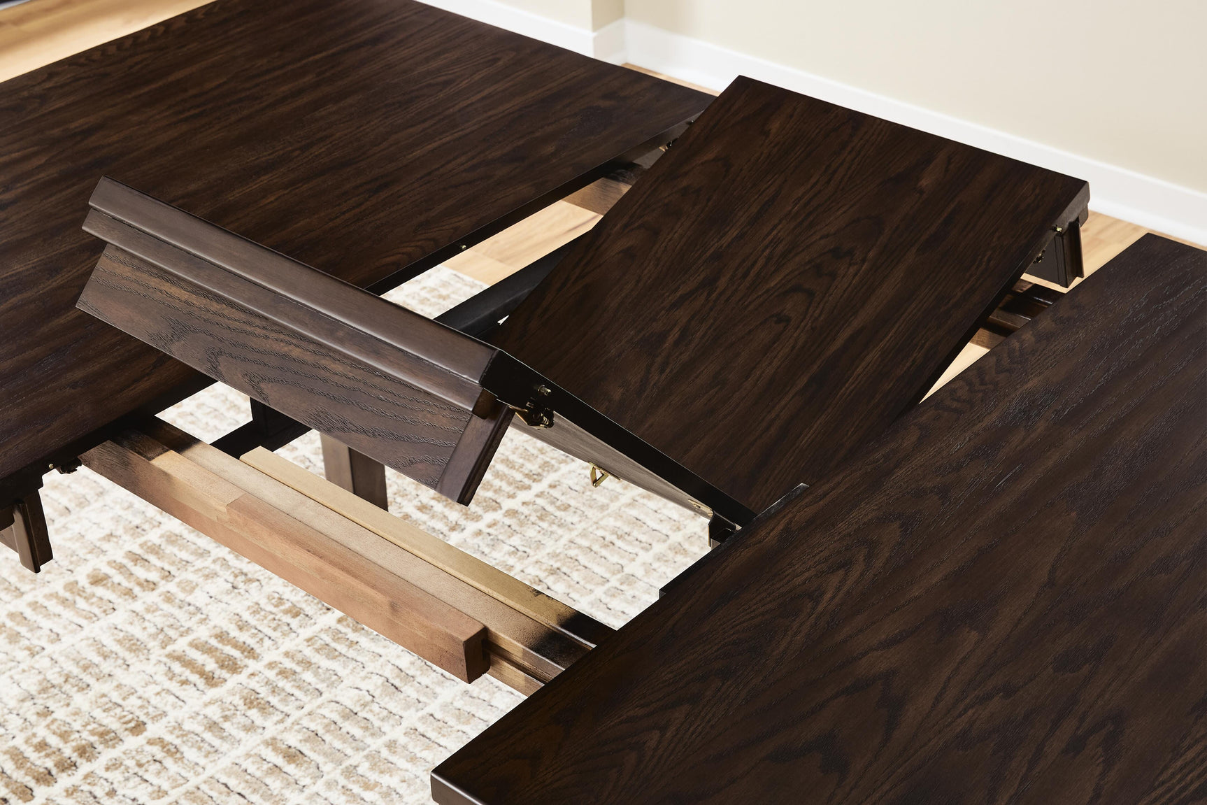 Haddigan Dark Brown Counter Height Dining Table and 6 Barstools