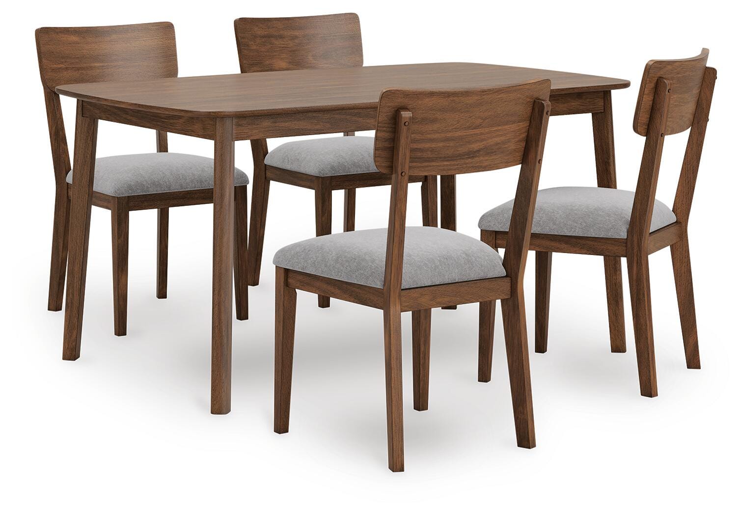 Lyncott Brown Dining Table and 4 Chairs (Set of 5)