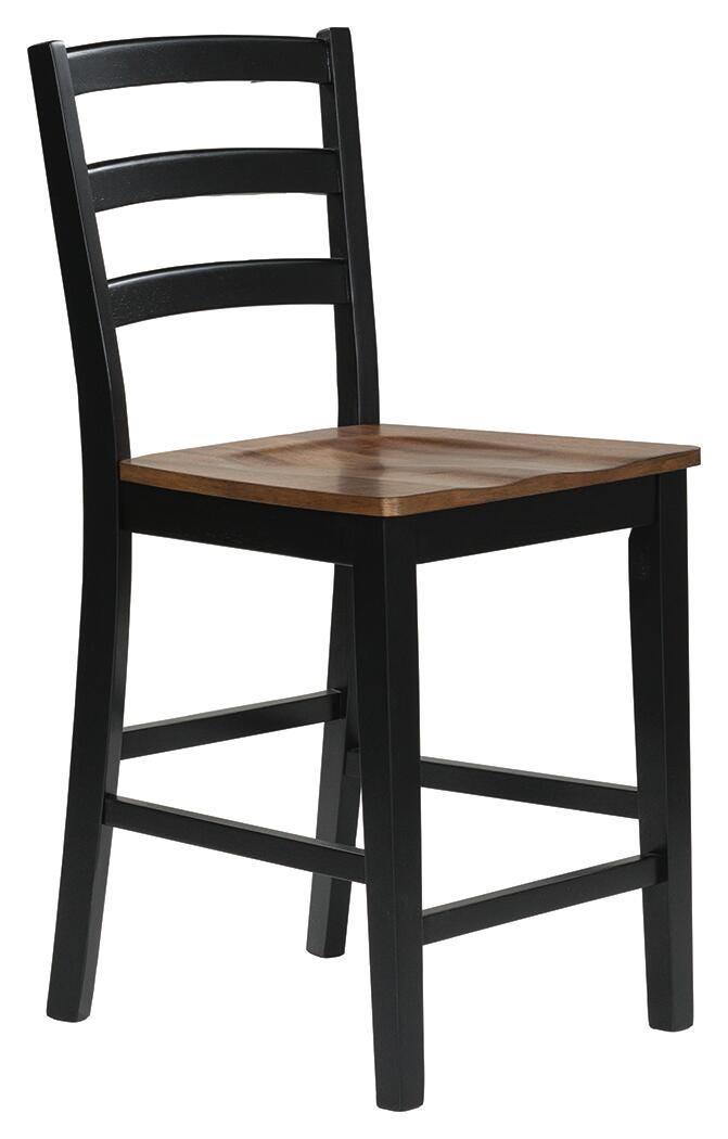 Wildenauer Brown/Black Counter Height Extension Dining Table and 4 Barstools (Online Special Price)