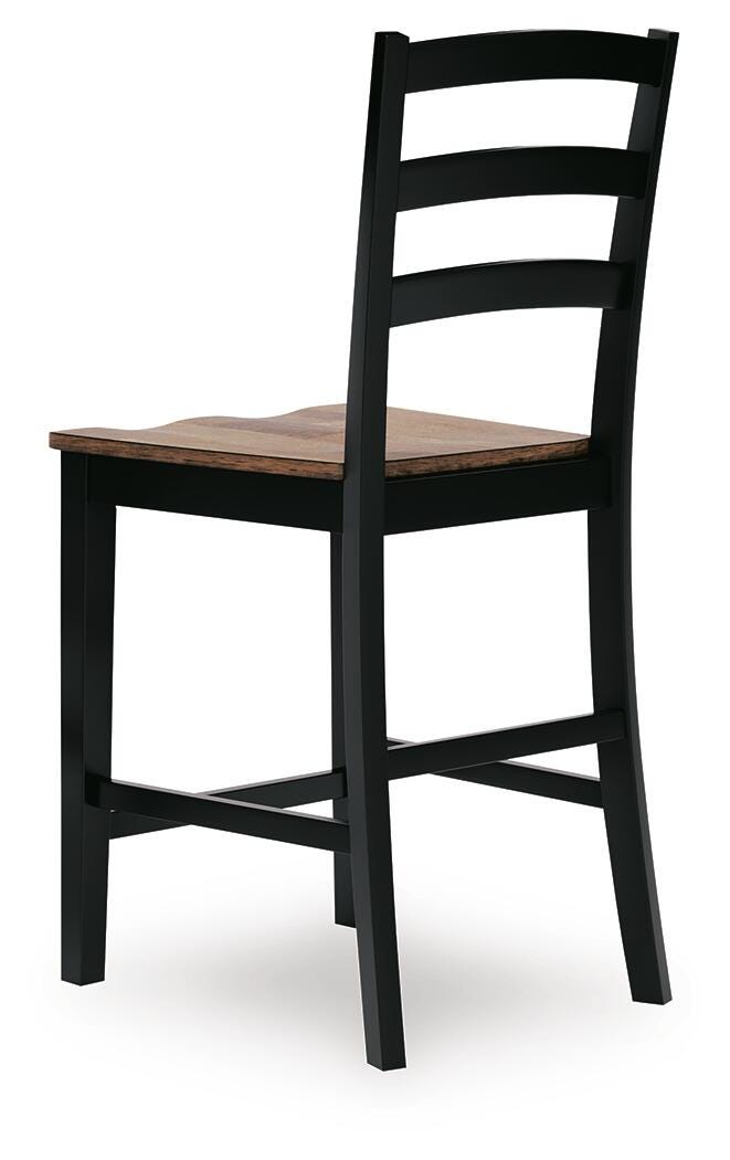 Wildenauer Brown/Black Counter Height Extension Dining Table and 4 Barstools (Online Special Price)
