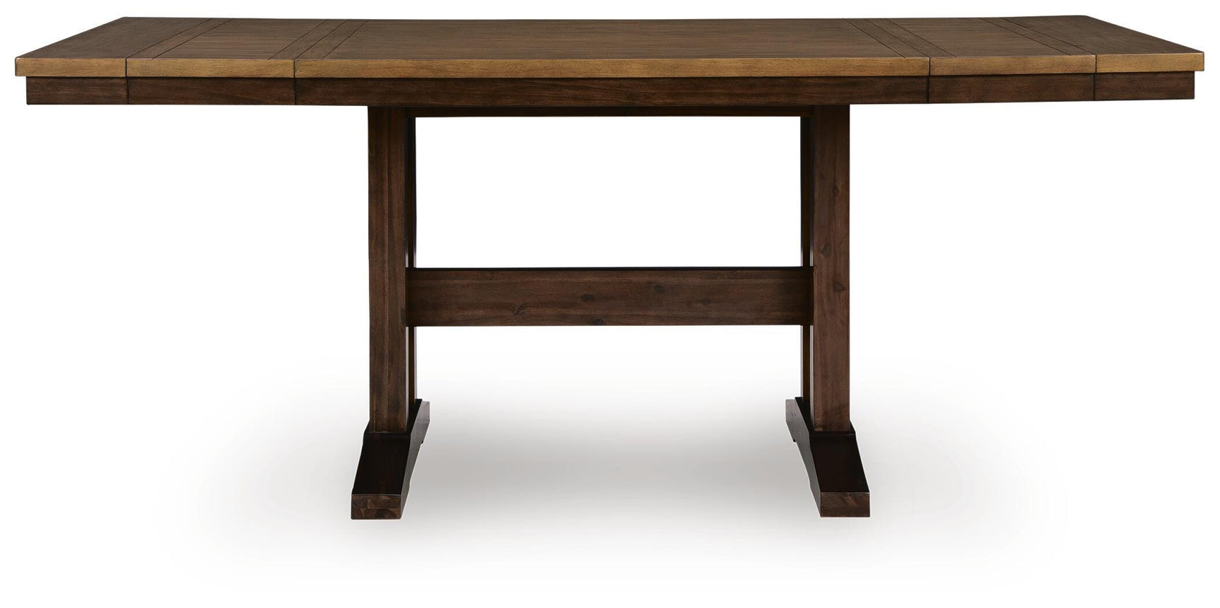 Anixburg Light Brown/Dark Brown Counter Height Dining Extension Table