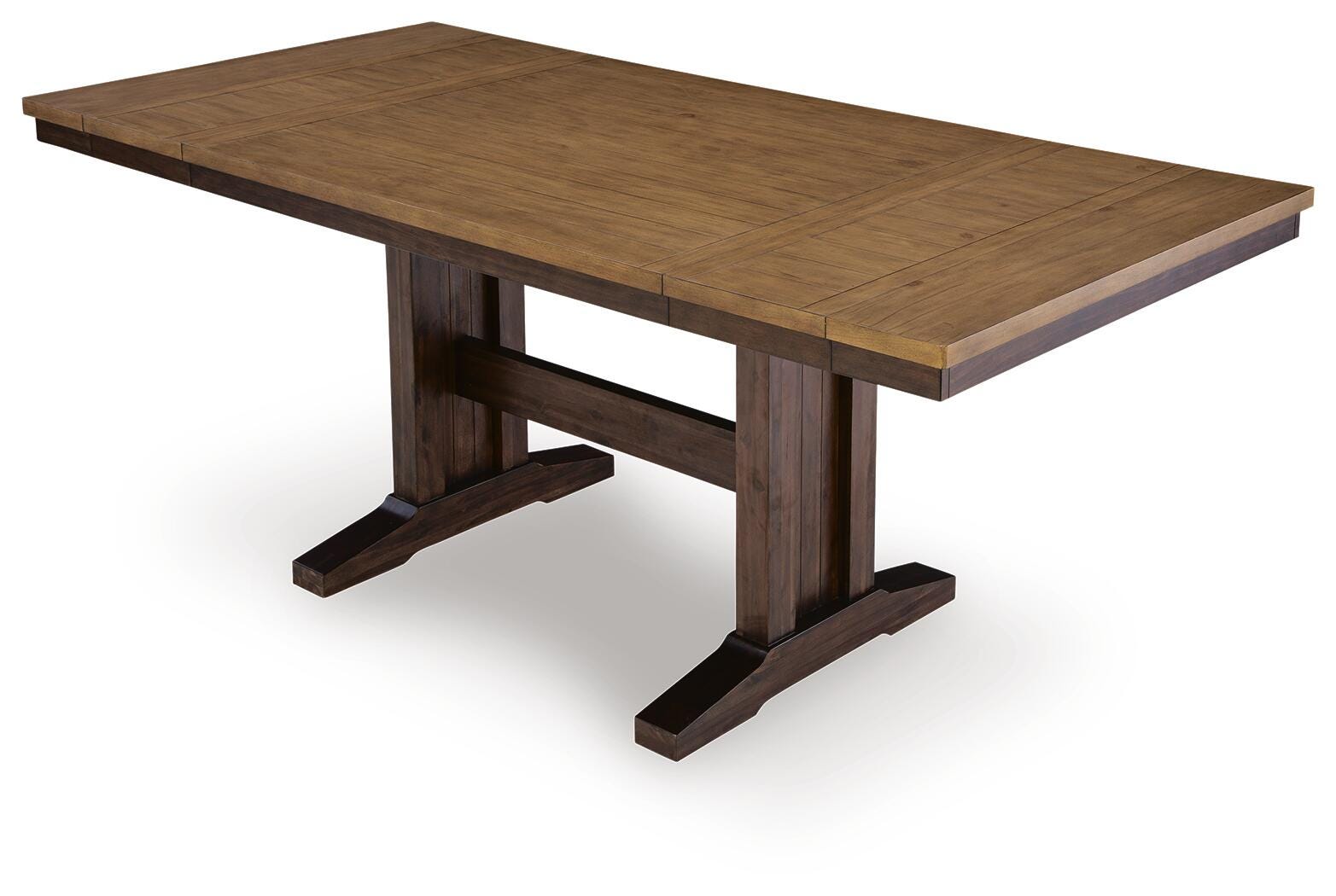 Anixburg Light Brown/Dark Brown Counter Height Dining Extension Table