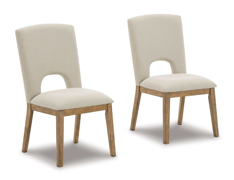 Dakmore Linen & Brown Dining Chair (Set of 2) - Ornate Home