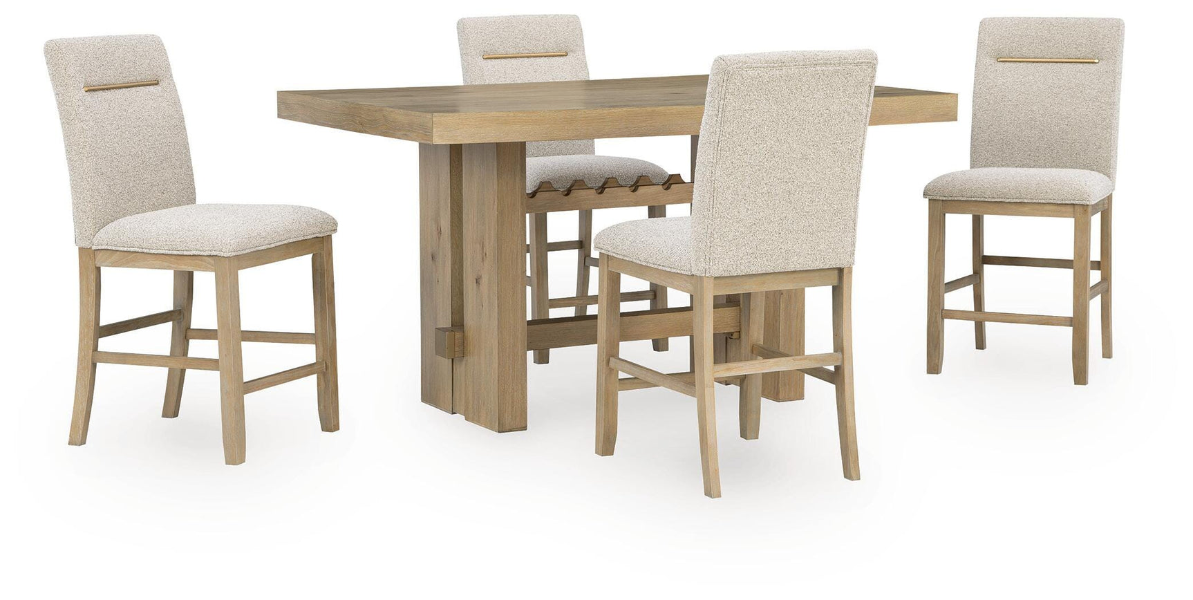 Lasinger Light Brown Counter Height Dining Table and 4 Barstools