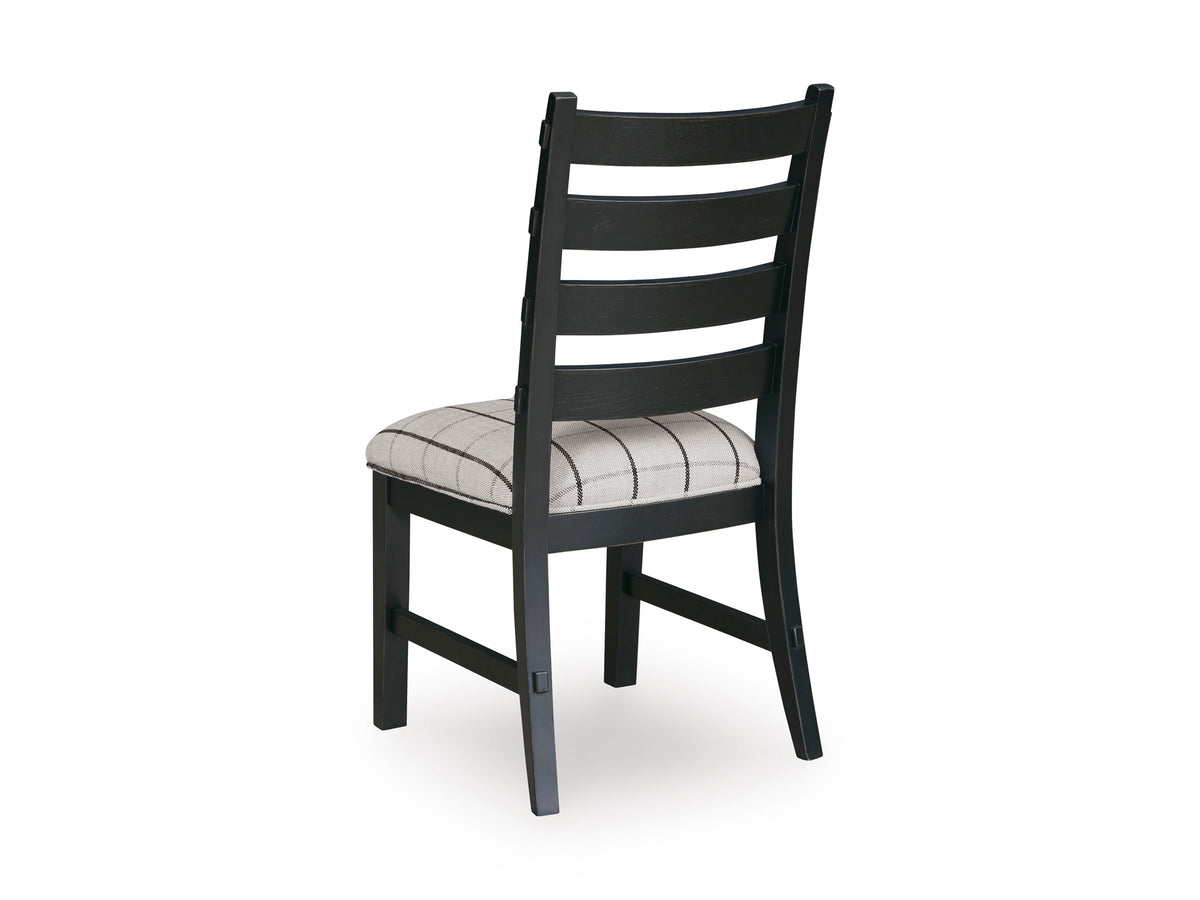 Ridgester Beige/Black/Light Brown Round Dining Table and 6 Chairs