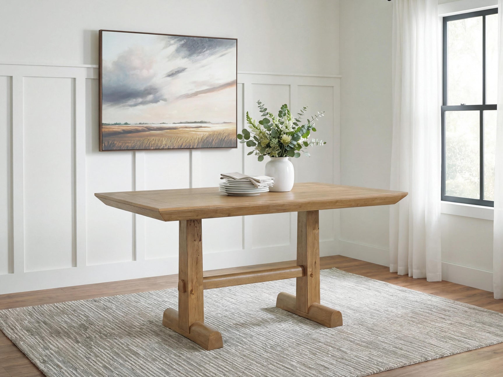Ridgester Light Brown RECT Dining Room Counter Table