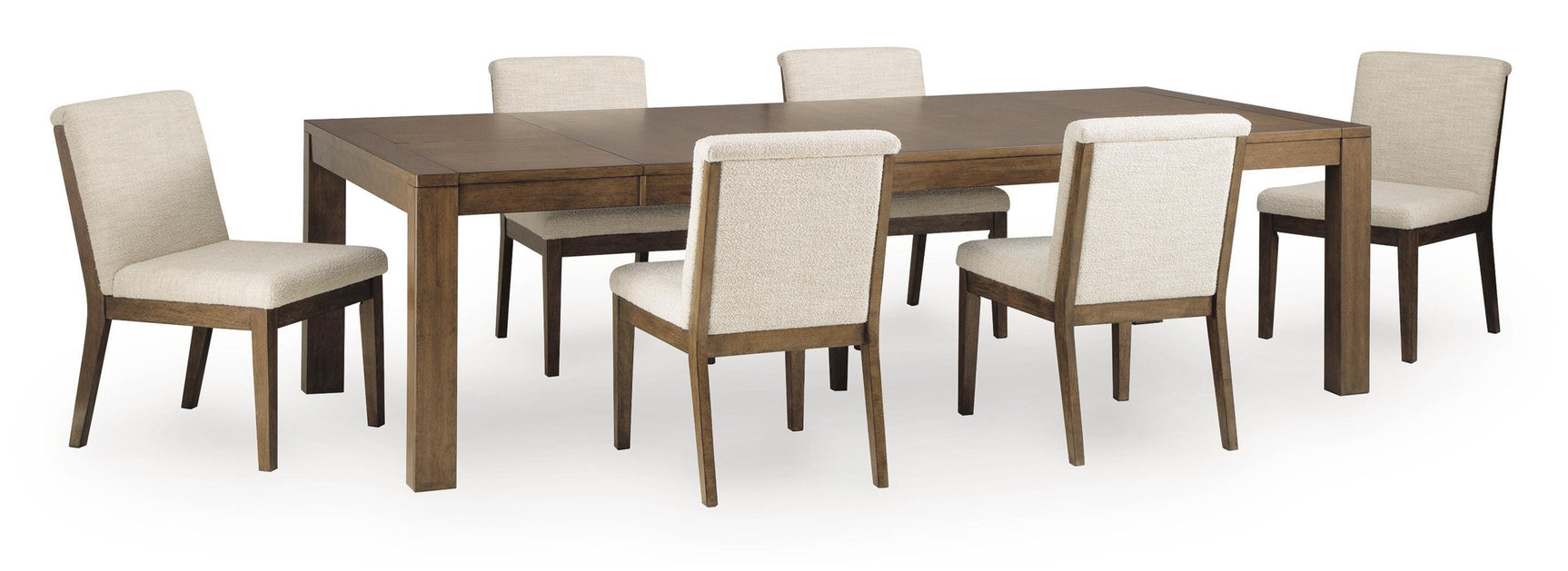 Marxmore Beige/Brown Extension Dining Table and 6 Chairs (Online Special Price)
