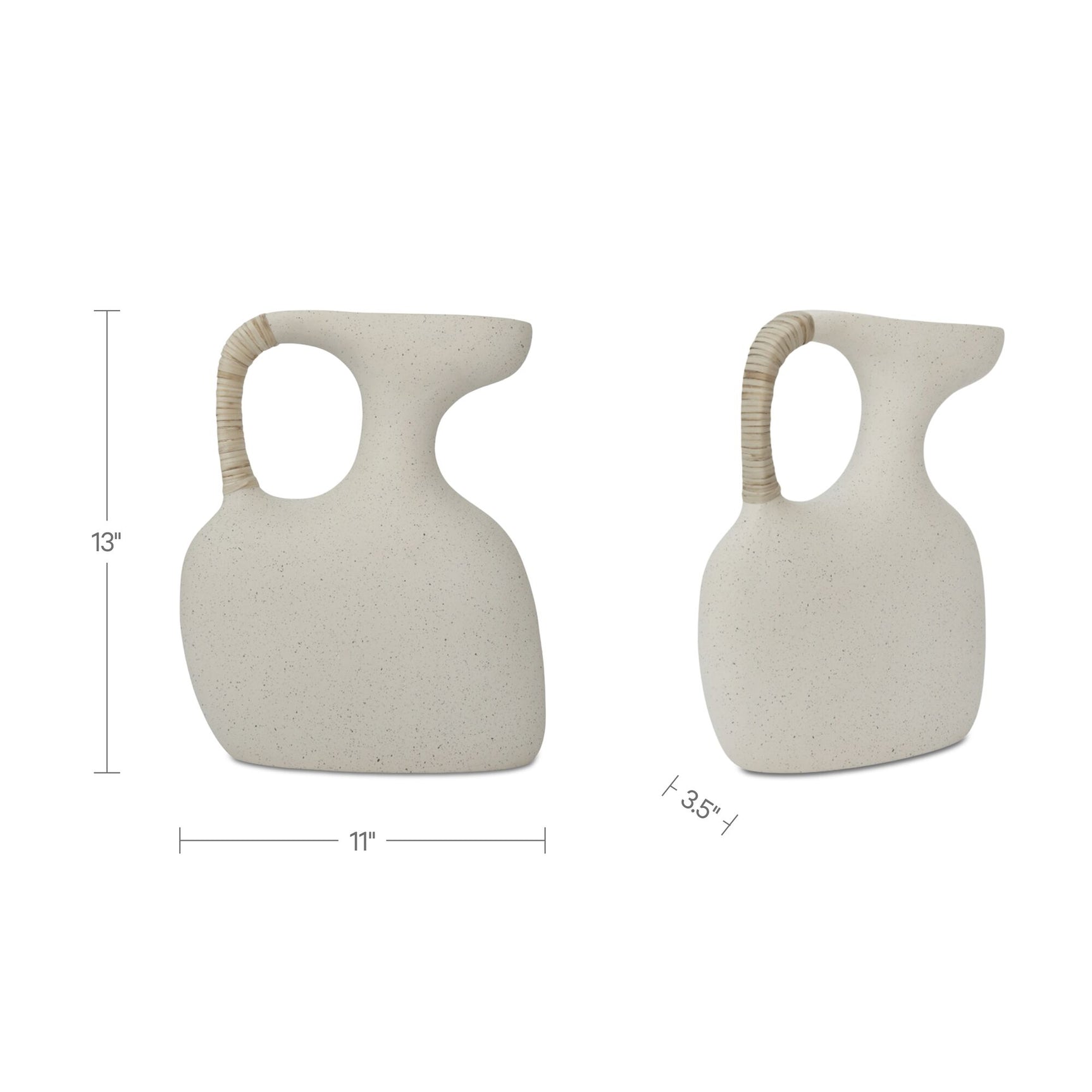 Vila Cream White 13-in Sculptural Vessel