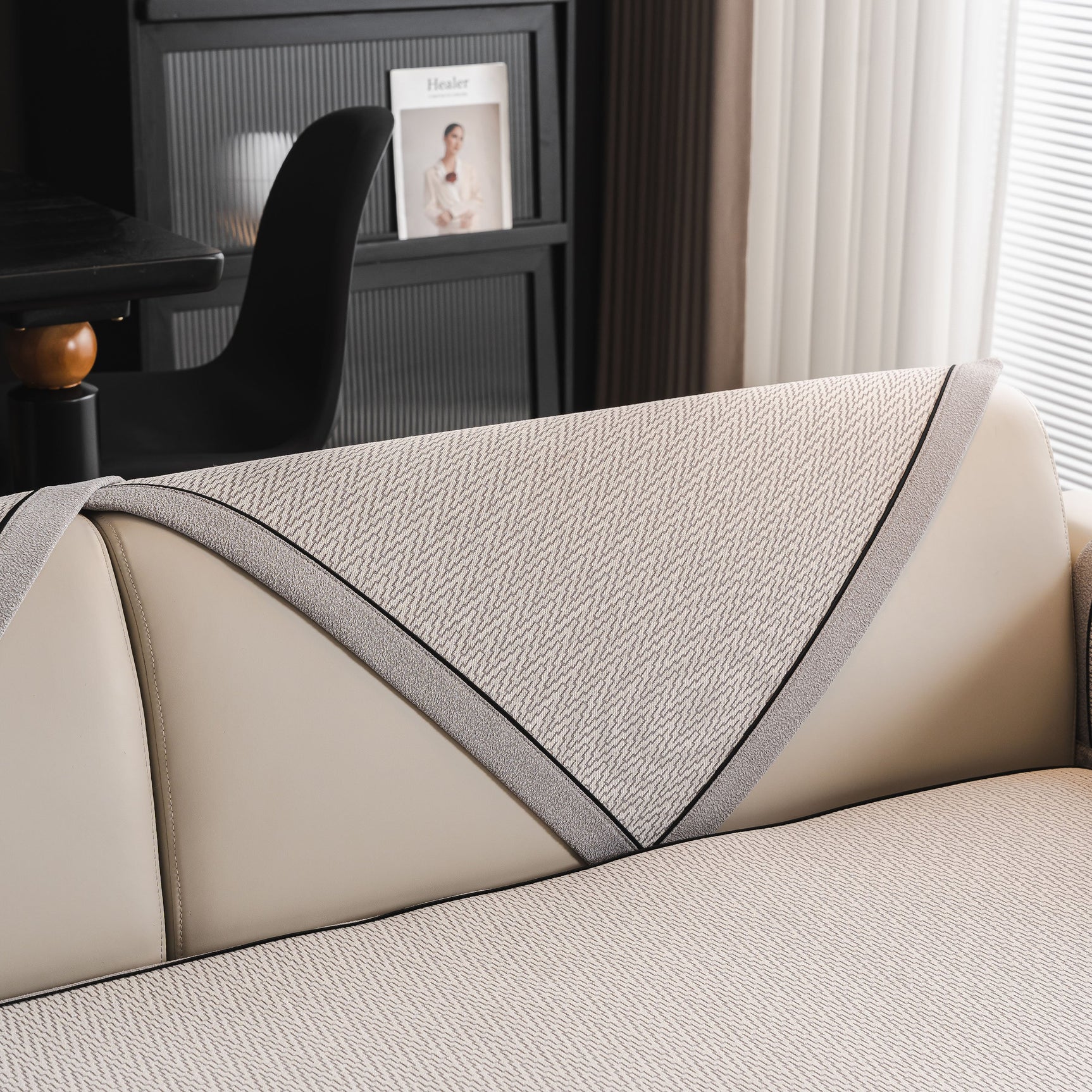 Herringbone Couch Protector for Pets, Non-Slip Washable Sectional Couch Covers