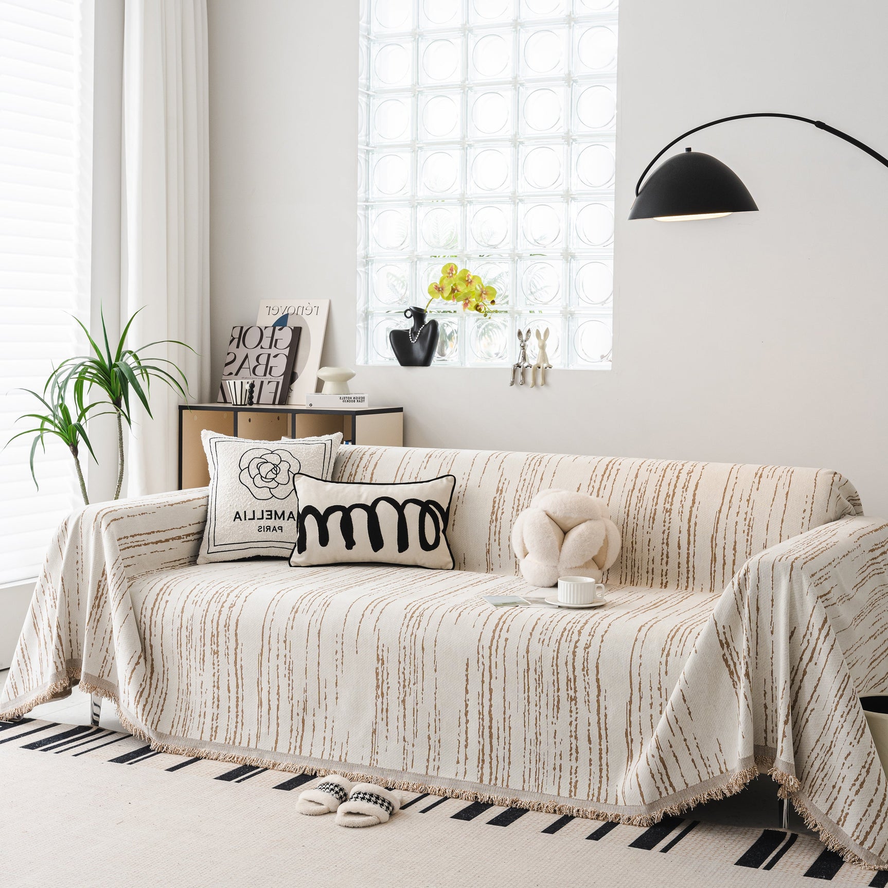 Slip Covers for Sofas, Sofa Throw Cover Soft Chenille Sofa Bed Cover, L Shaped Sectional Couch Covers