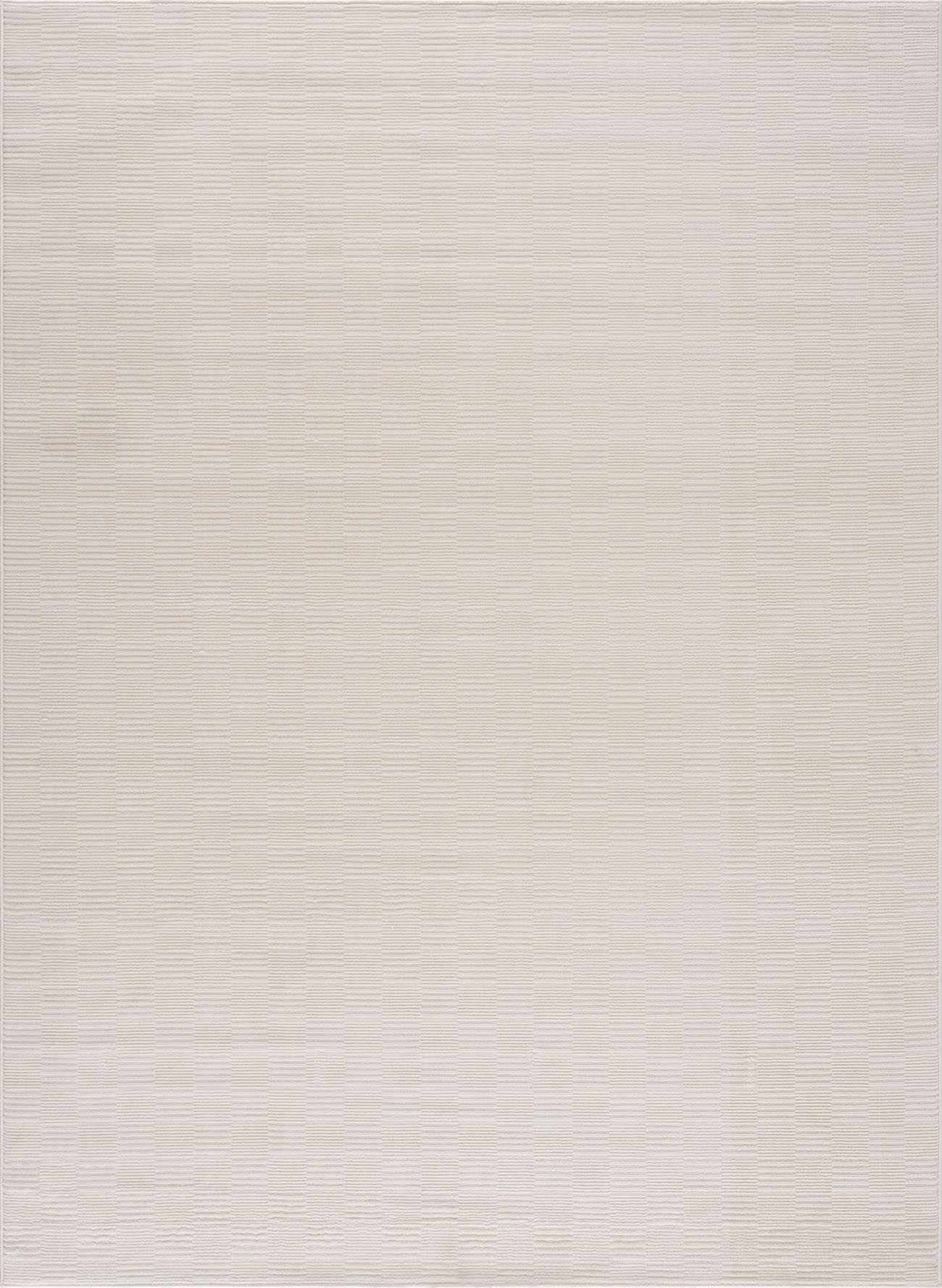 Kazuma Cream Checkered Washable Area Rug