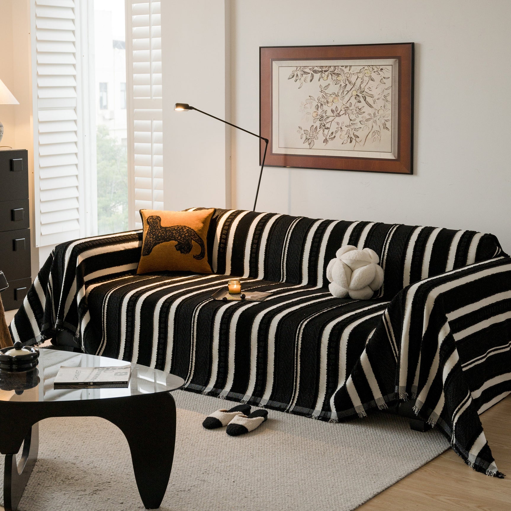 Bohemian Striped Sofa Cover, Decor Woven Throw for Couch, Loveseat, or Sectional