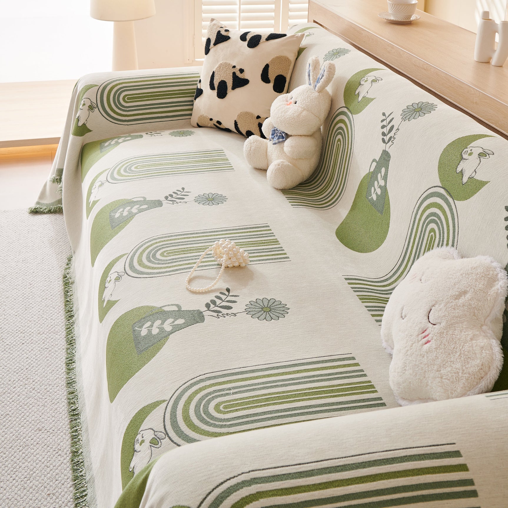 Decorative Throw Blankets for Couch Reversible Chenille Furniture Throw Covers for Sectional Sofa
