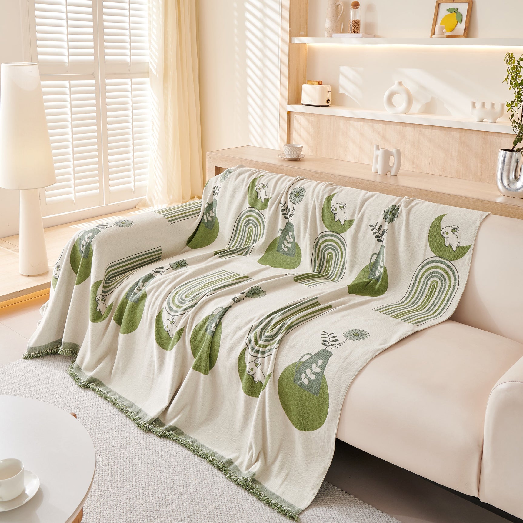 Decorative Throw Blankets for Couch Reversible Chenille Furniture Throw Covers for Sectional Sofa