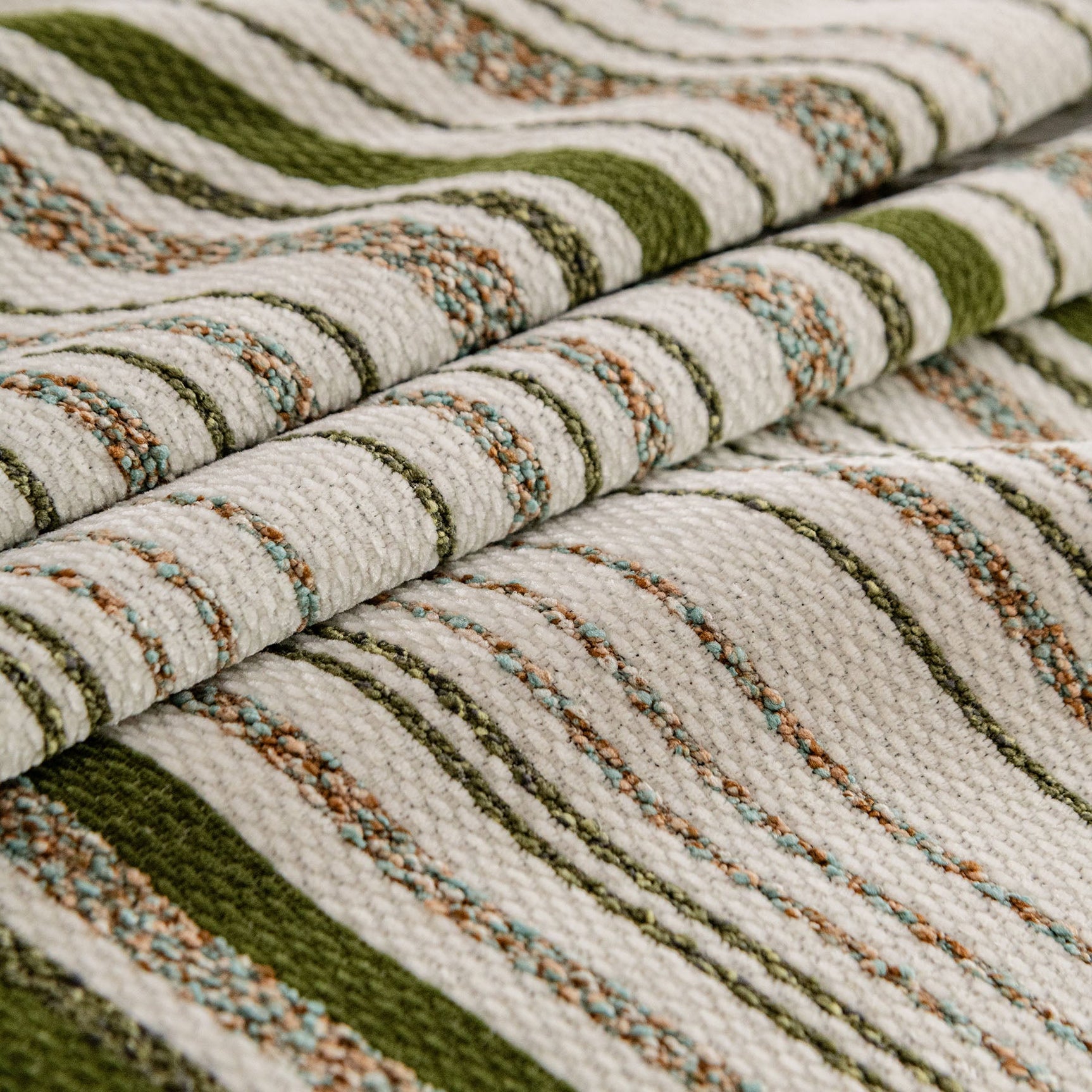 Luxury Cozy Chenille Sofa Cover Throw, Elegant Striped Soft Textured Couch Blanket