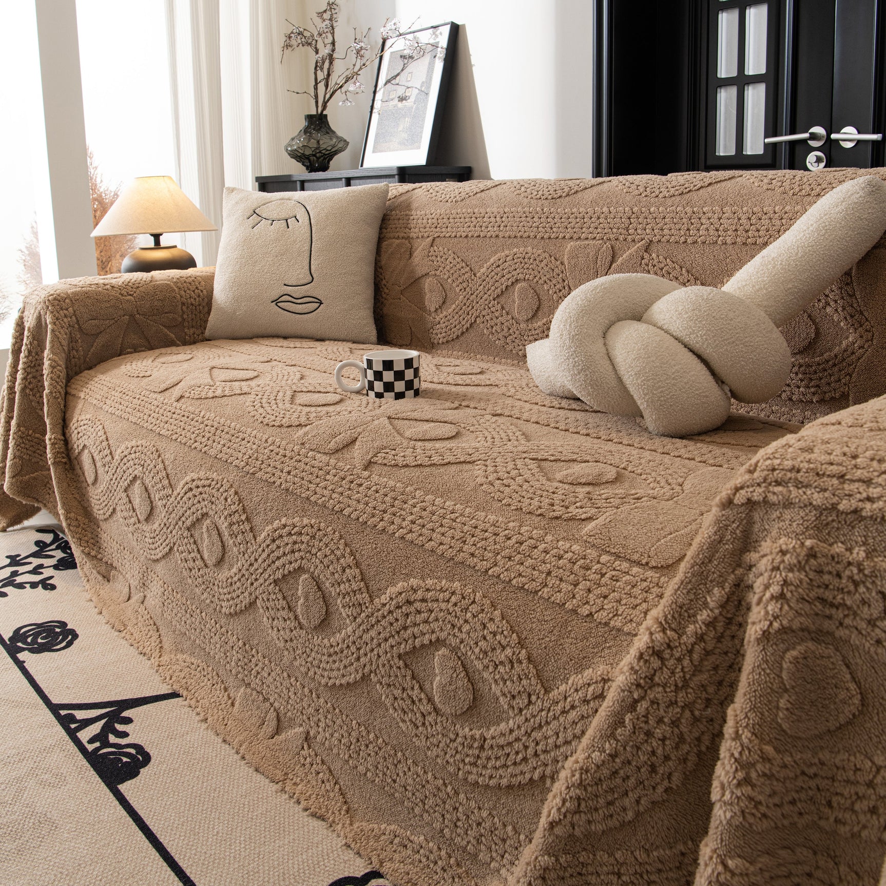 Soft Plush Fleece Throw Blanket for Couch Solid Cute Warm Couch Cover Blanket for Winter