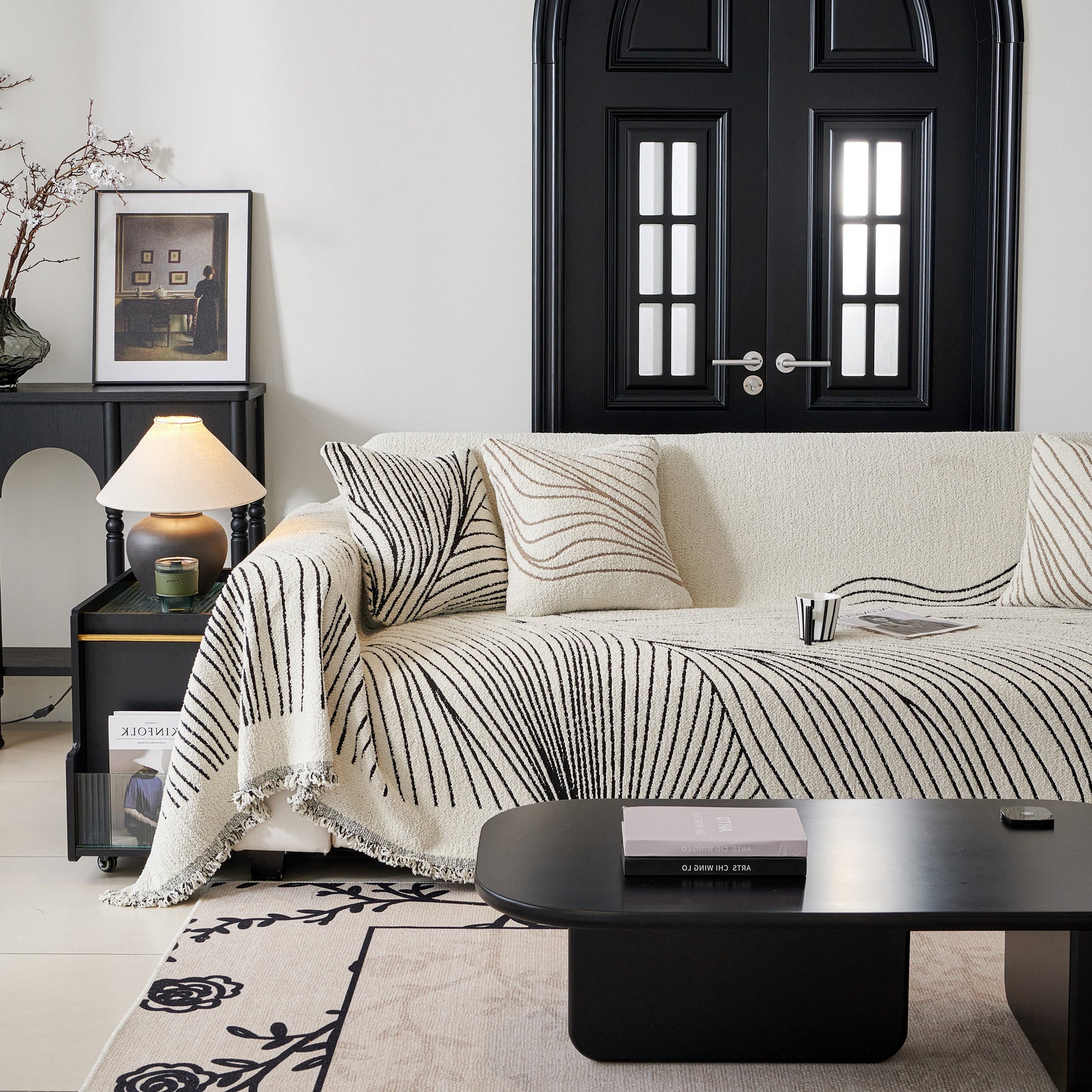 Cozy Striped Sofa Throw Blanket L Shaped Sectional Couch Covers Luxury Throws for Sofas