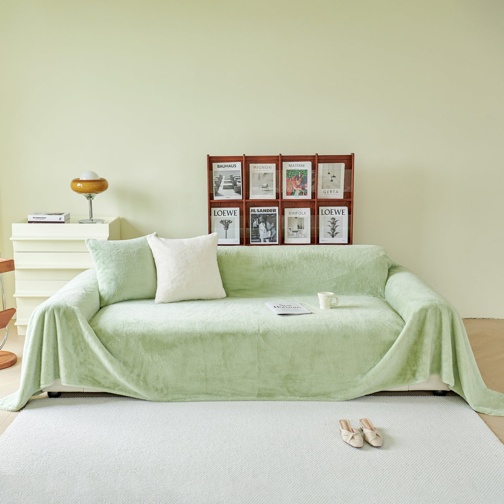 Faux Fur Smooth Plush Comfy Couch Covers, Soft Thicked Durable Blankets and Throws for Sofas
