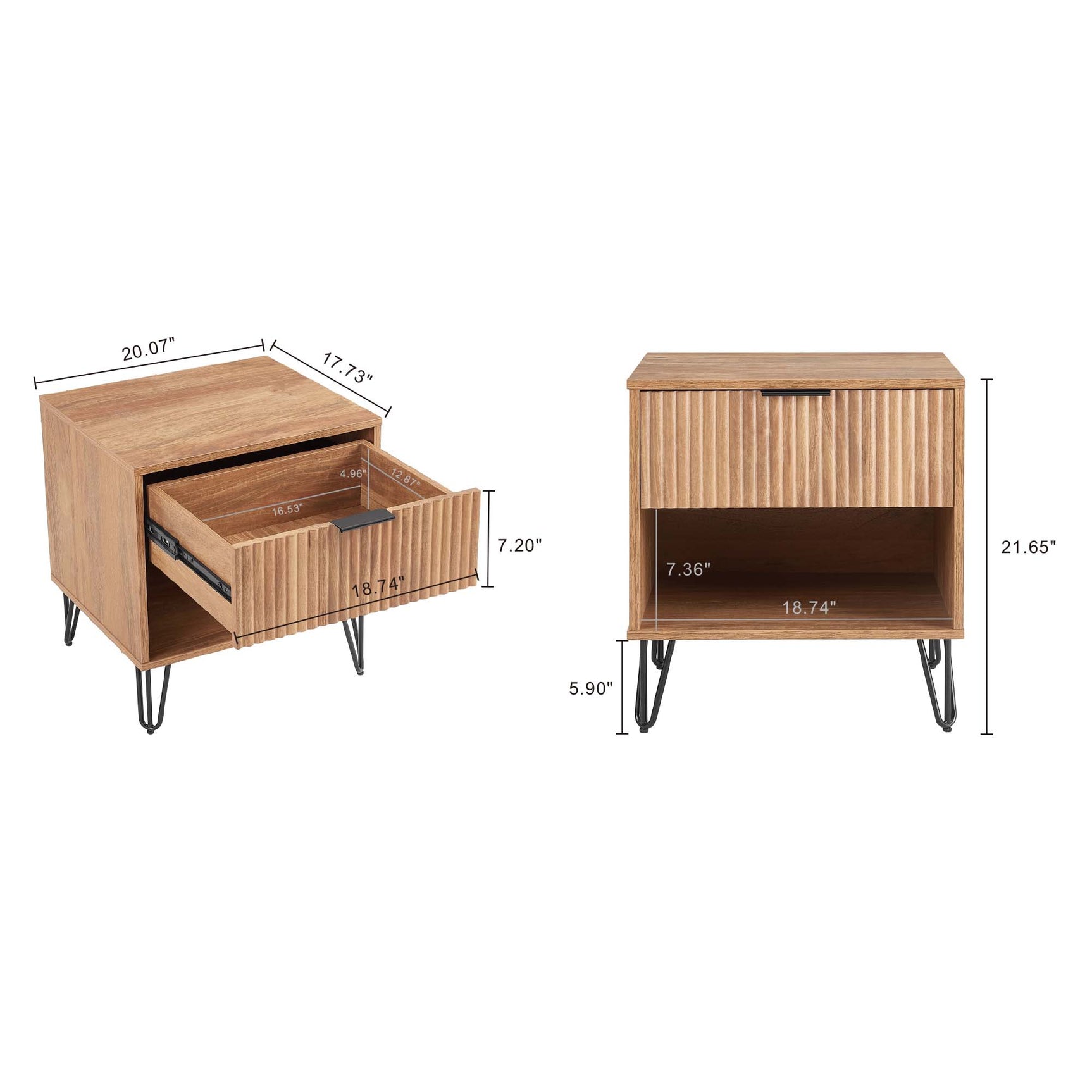 DUMBO 1.0 Nightstand in Golden Brown (set of 2) - Ornate Home
