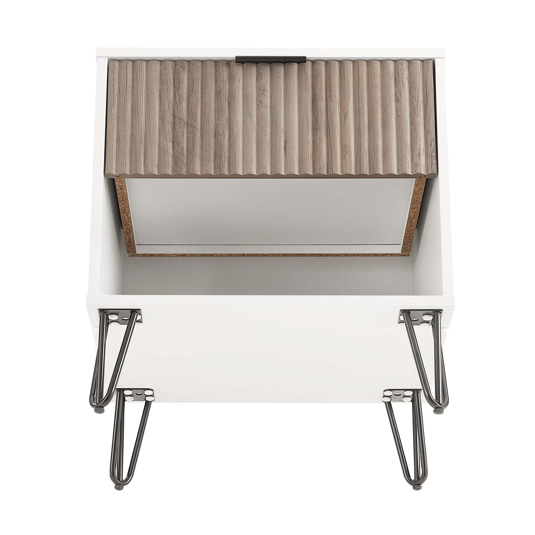 DUMBO 1.0 Nightstand in White and Rustic Grey - Ornate Home