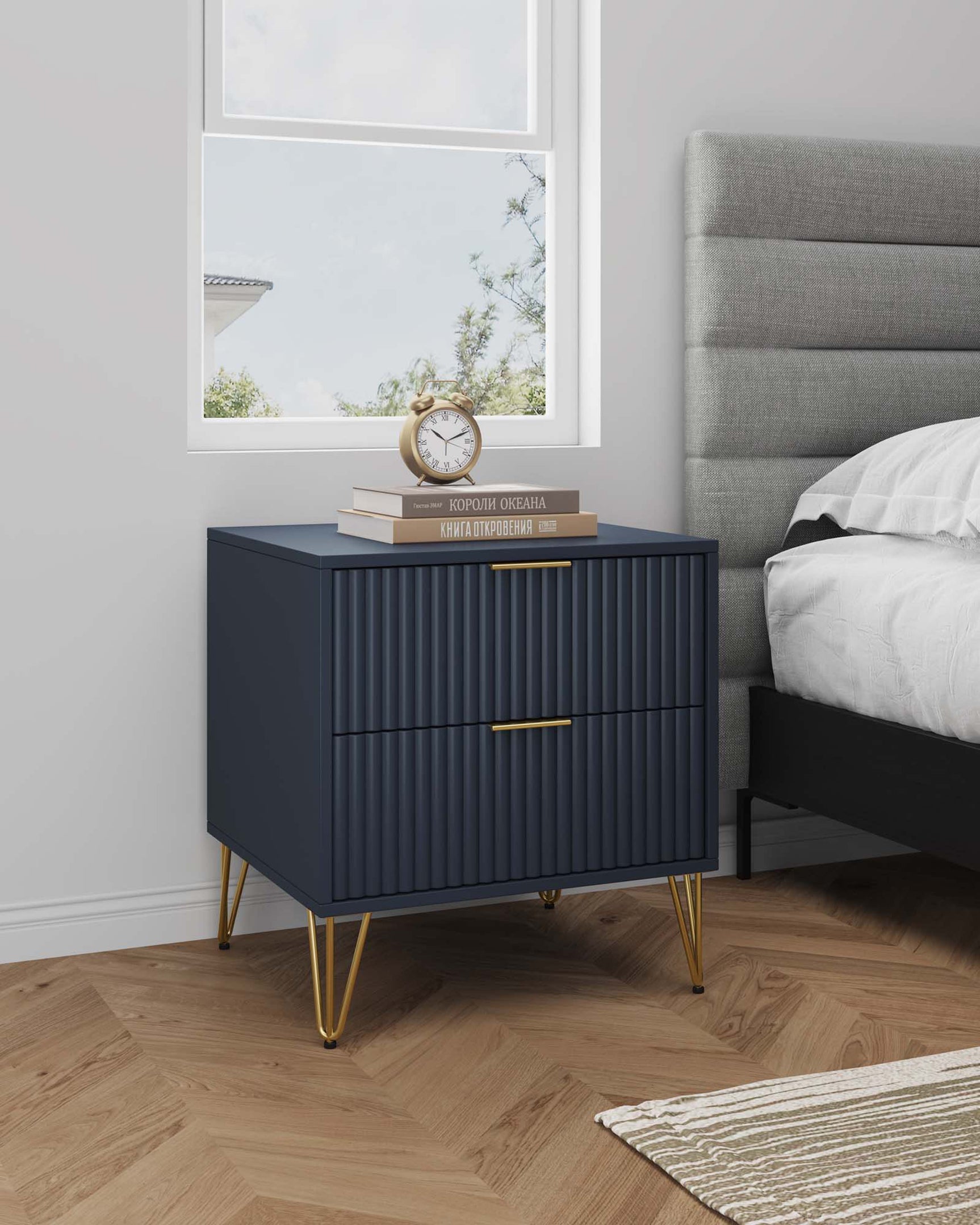 DUMBO 2.0 Nightstand in Midnight Blue - Ornate Home