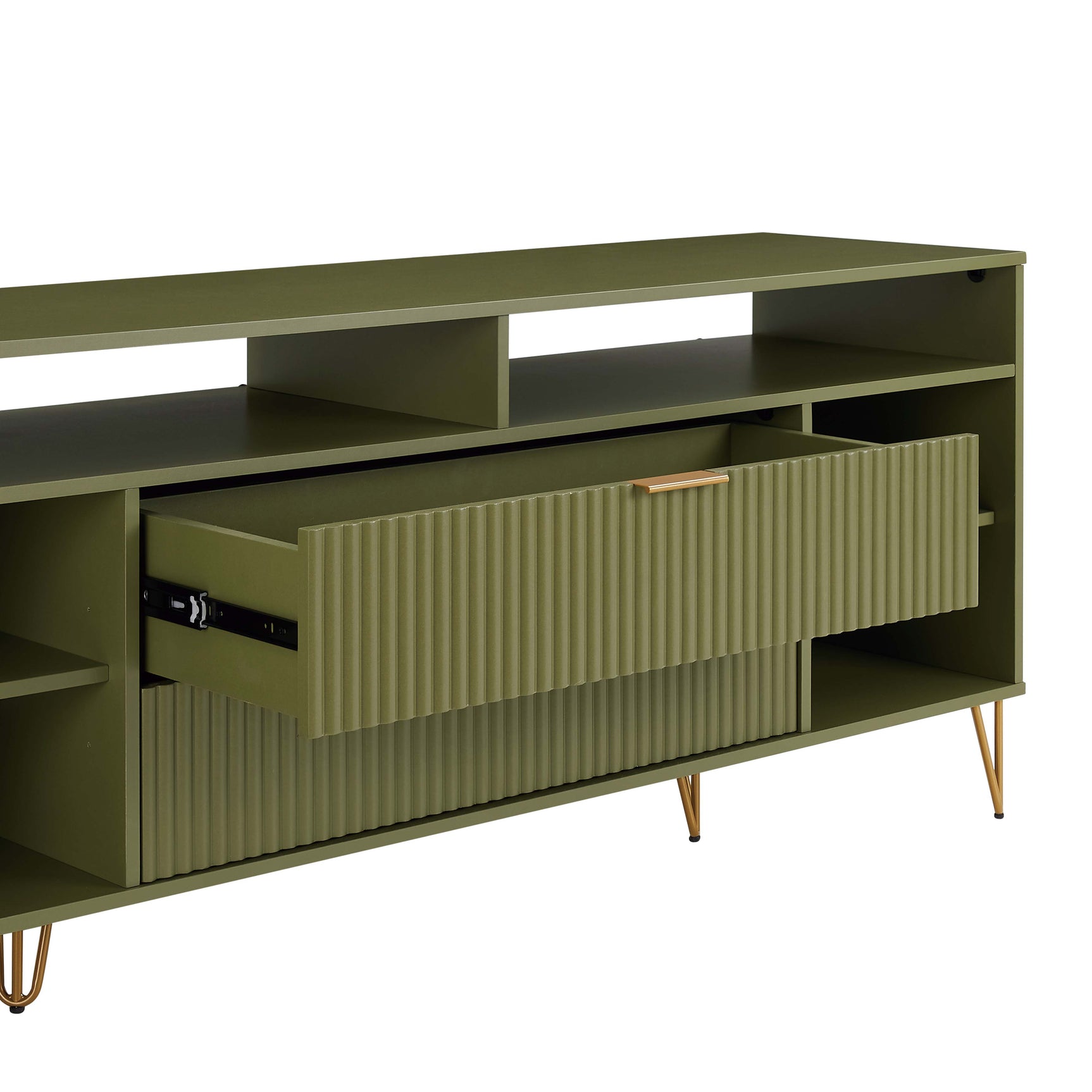 DUMBO 63" TV Stand in Olive Green - Ornate Home