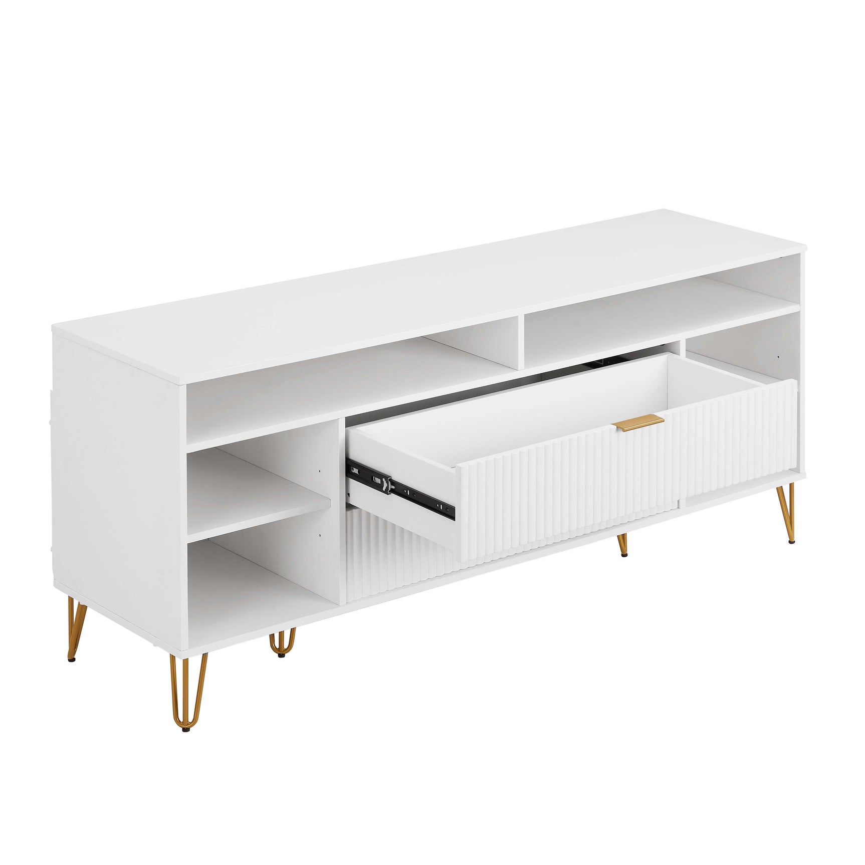 DUMBO 63" TV Stand in White - Ornate Home