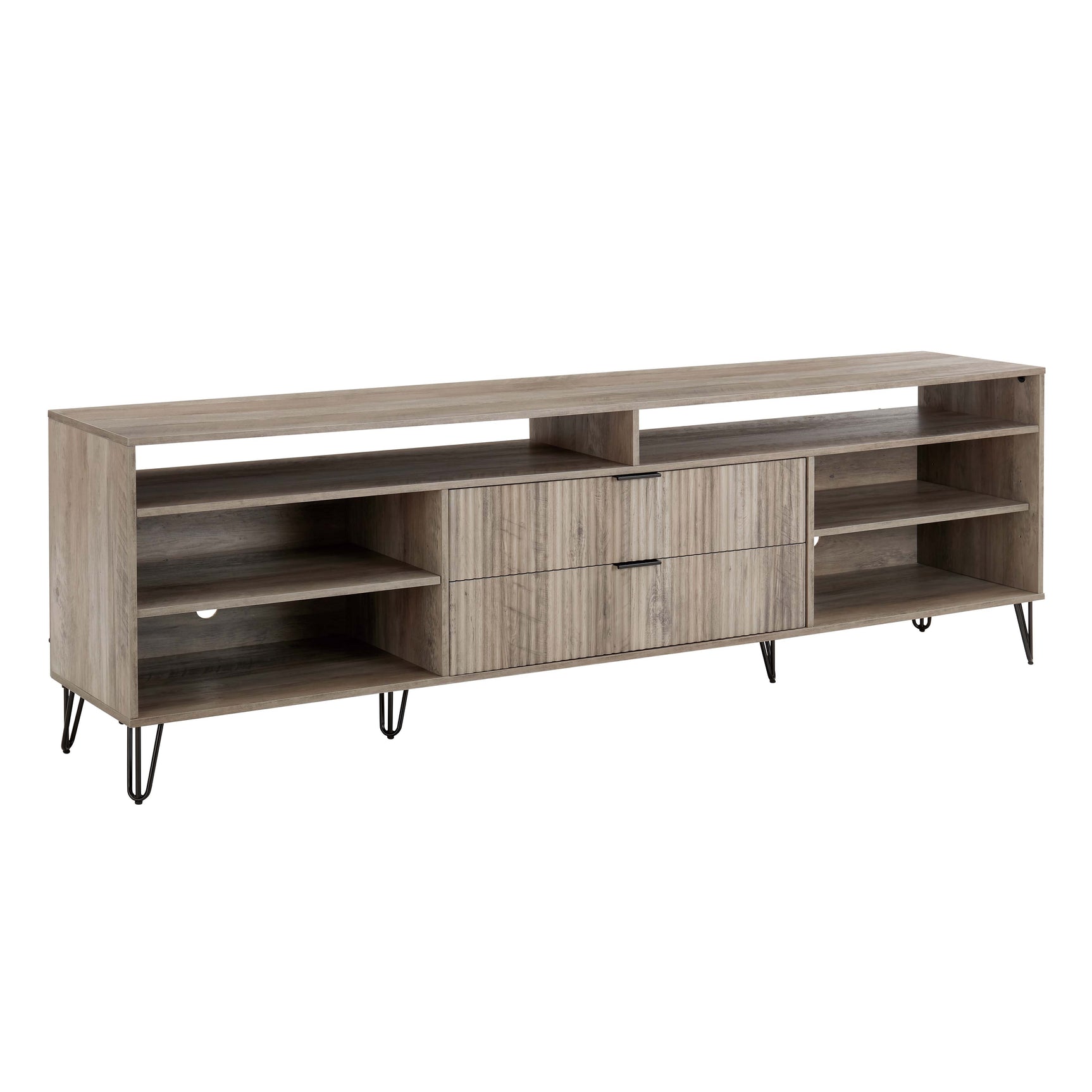 DUMBO 85" TV Stand in Golden Brown - Ornate Home